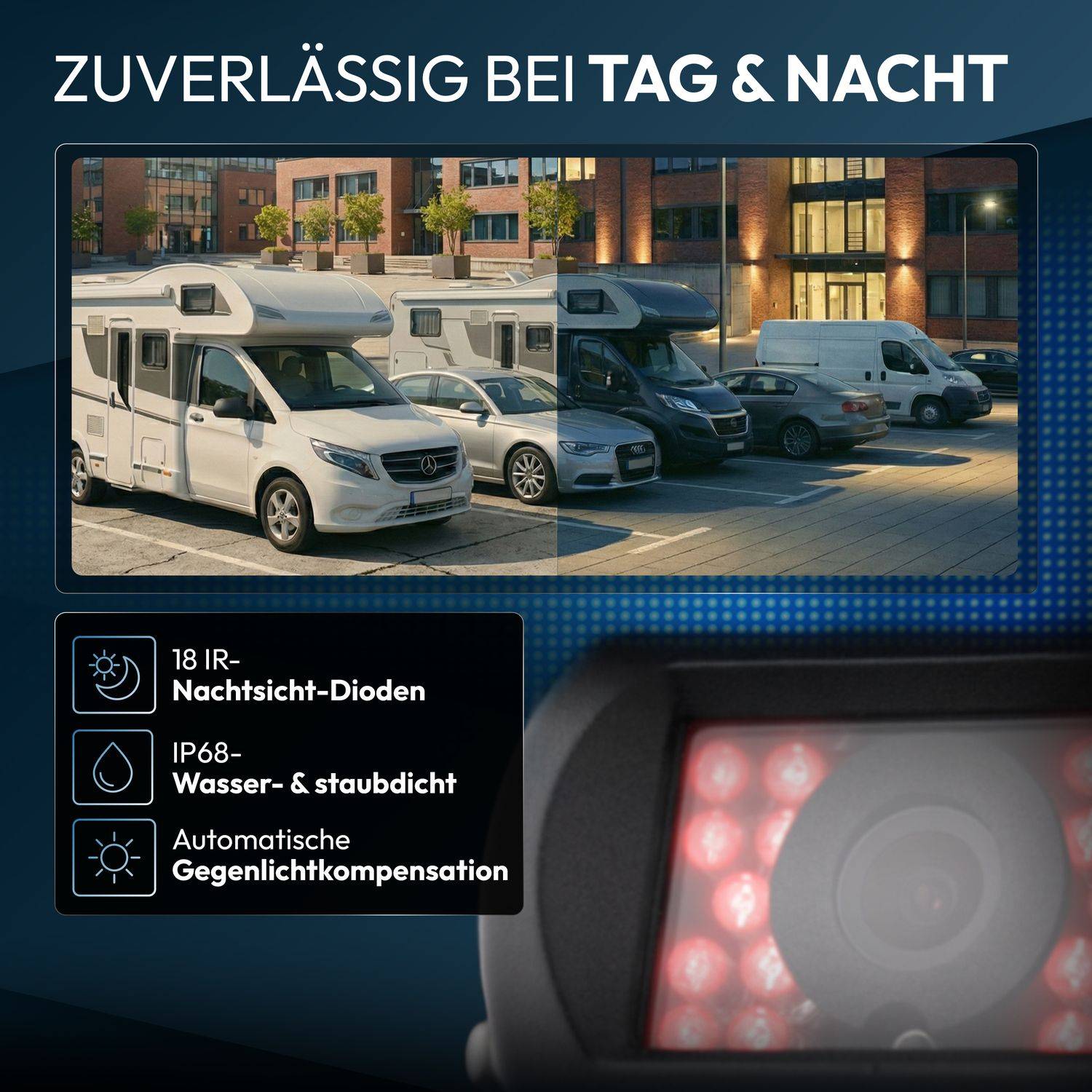 VSG24 7" Rückfahrkamera Set CAMPER HD | 1080P-HD Kamera RVS-24191
