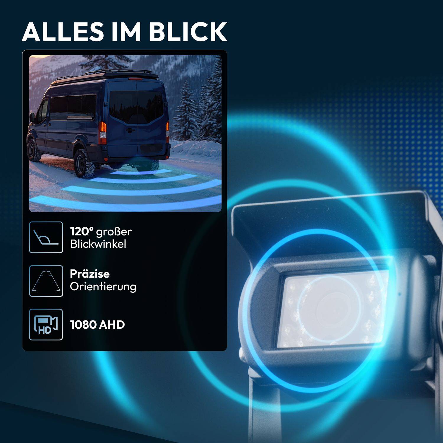 VSG24 7" Rückfahrkamera Set CAMPER HD | mit 2 x 1080P-HD Kamera RVS-24503