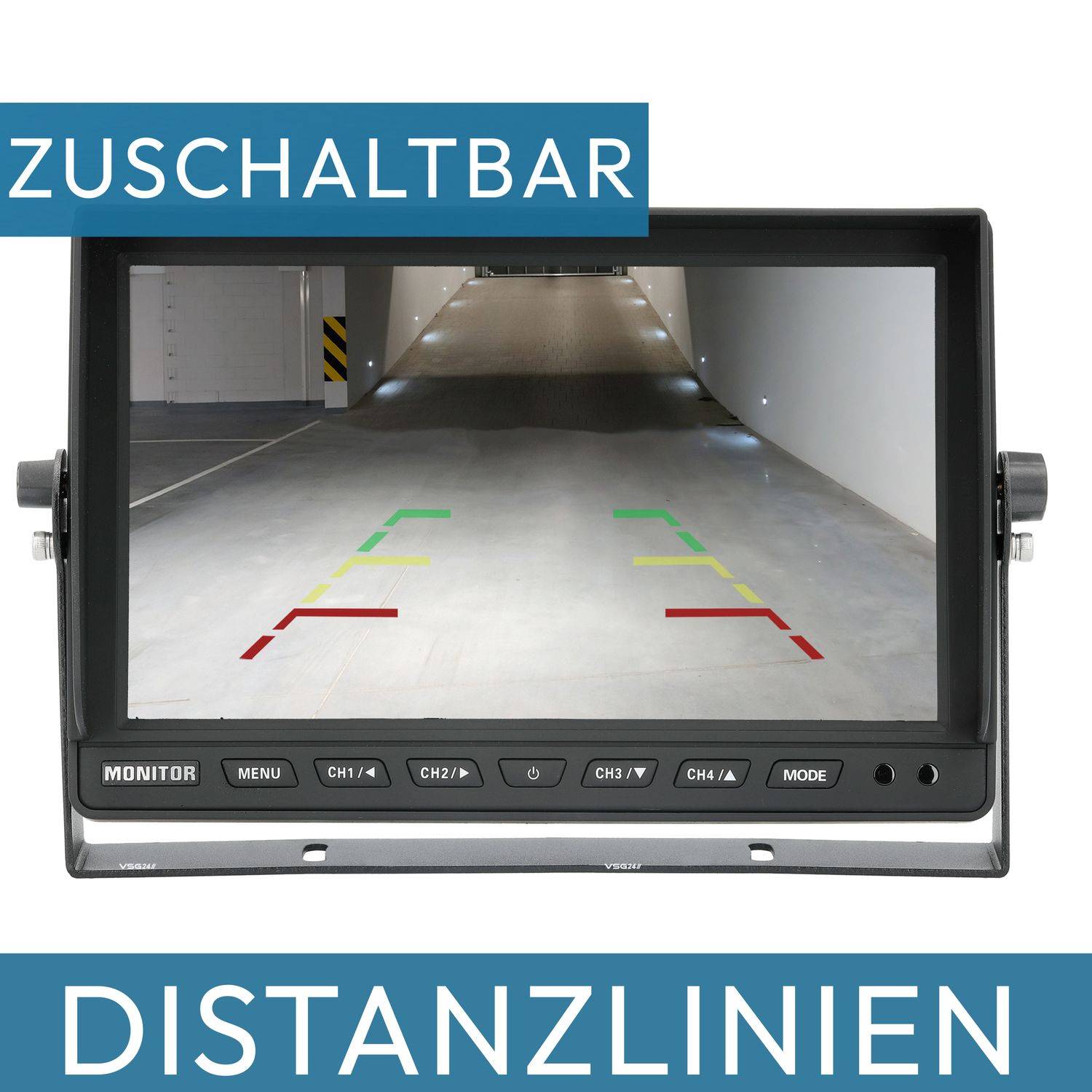 VSG24 10" Rückfahrkamera Set TRANSIT | mit 2 x Schwerlast-Kamera 120° schwarz RVS-24520