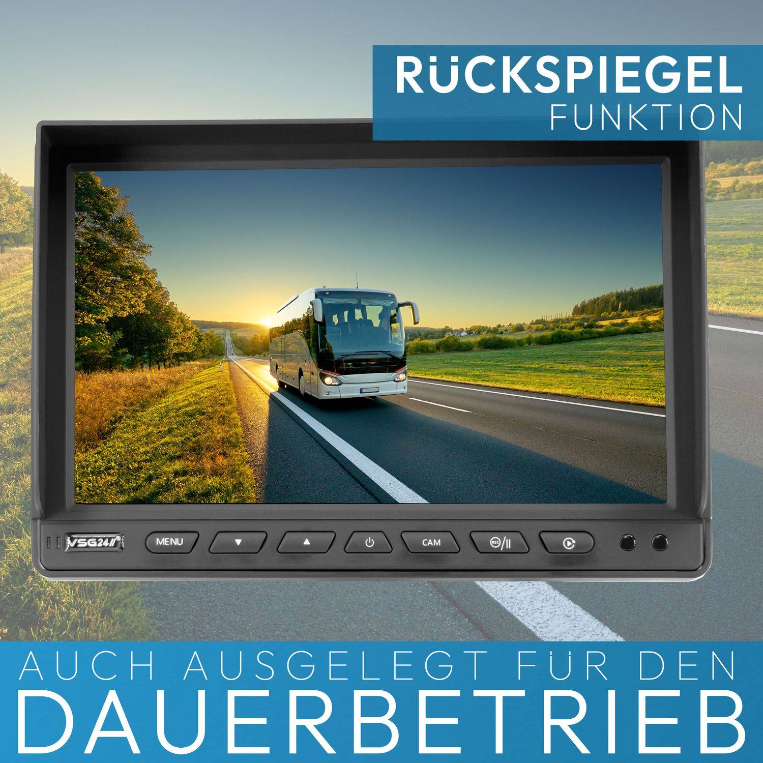 VSG24 10" Rückfahrkamera Set PROTECT | mit 2 x Seitenspiegel-Kamera 120° RVS-24526