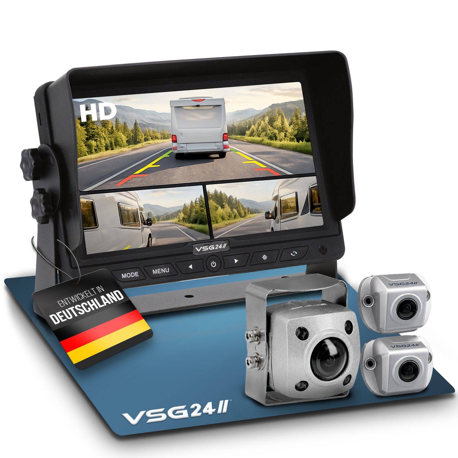 VSG24 7" Rückfahrkamera Set IP69K | PRO-Expert | NAVIGATOR 1080P HD Set MULTISCREEN RVS-24530