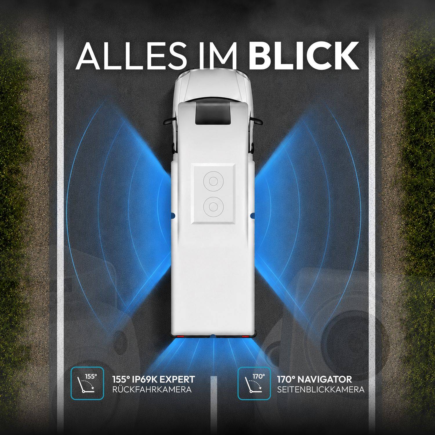 VSG24 7" Rückfahrkamera Set IP69K | PRO-Expert | NAVIGATOR 1080P HD Set MULTISCREEN RVS-24530