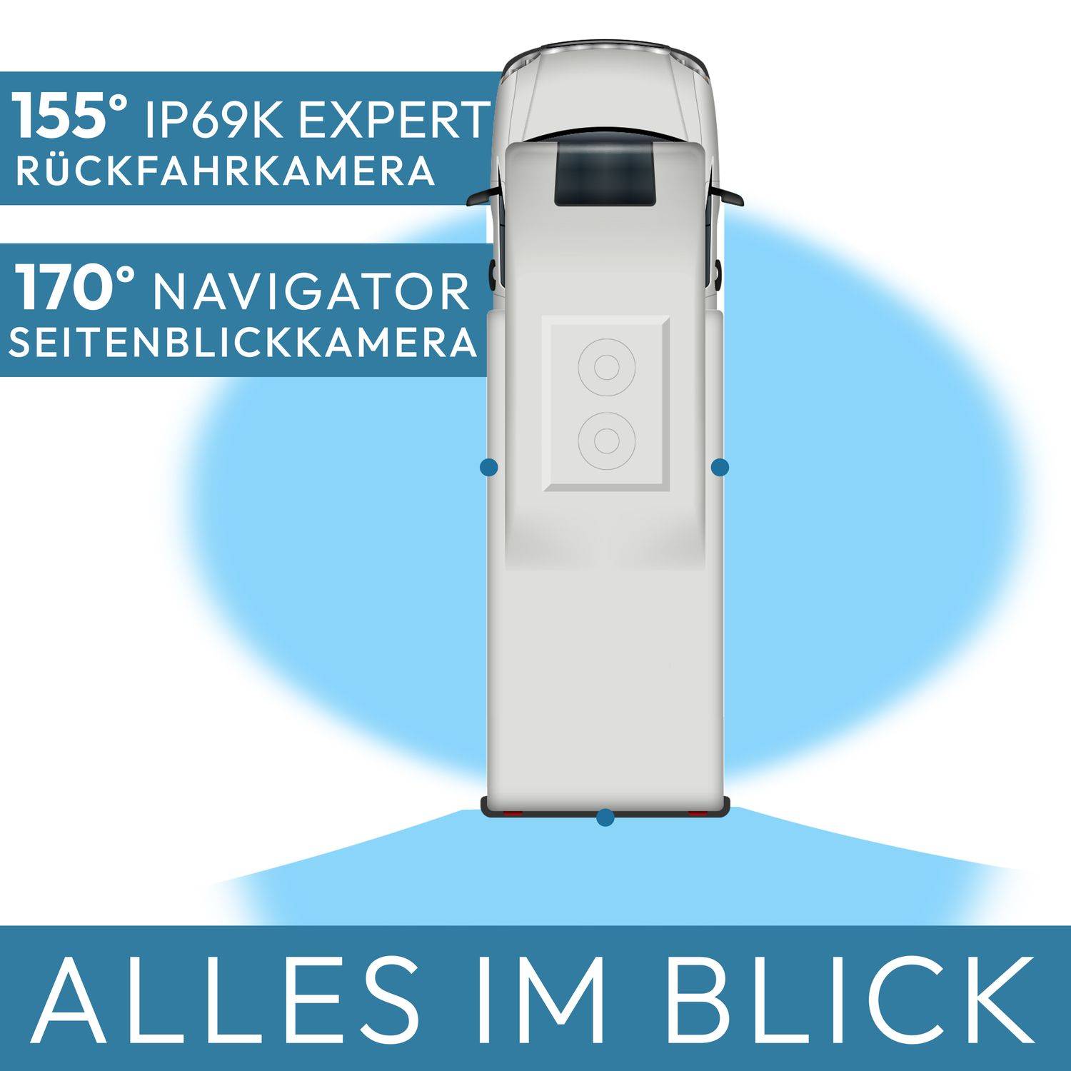 VSG24 7" Rückfahrkamera Set IP69K | PRO-Expert | NAVIGATOR 1080P HD Set MULTISCREEN RVS-24530