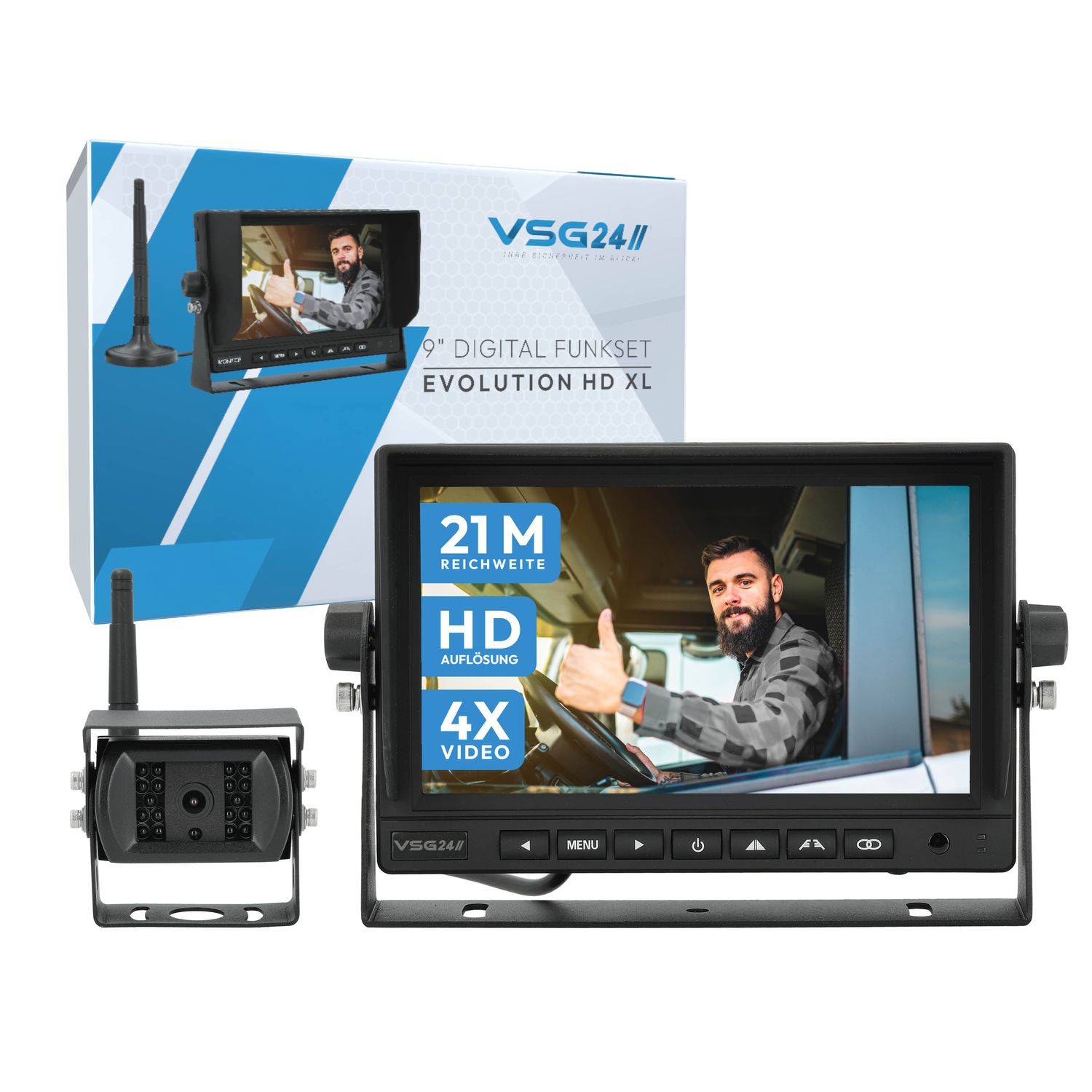 VSG24 9" FUNK-Set EVOLUTION HD XL | Wohnmobil & LKW bis 21 Meter RVS-24544