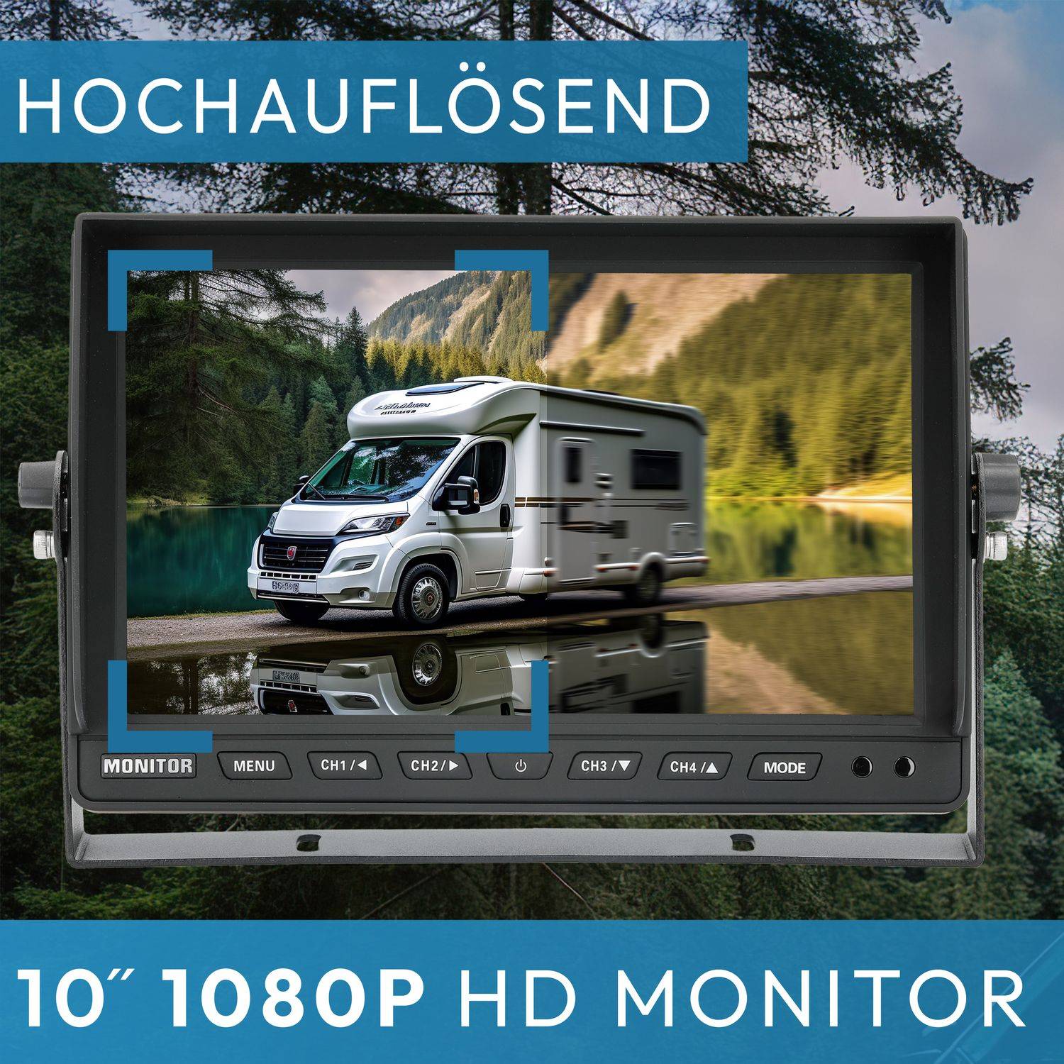 VSG24 10" Rückfahrkamera Set PROFI HD XL | mit 2 x 1080P HD Kamera IP69K RVS-24569
