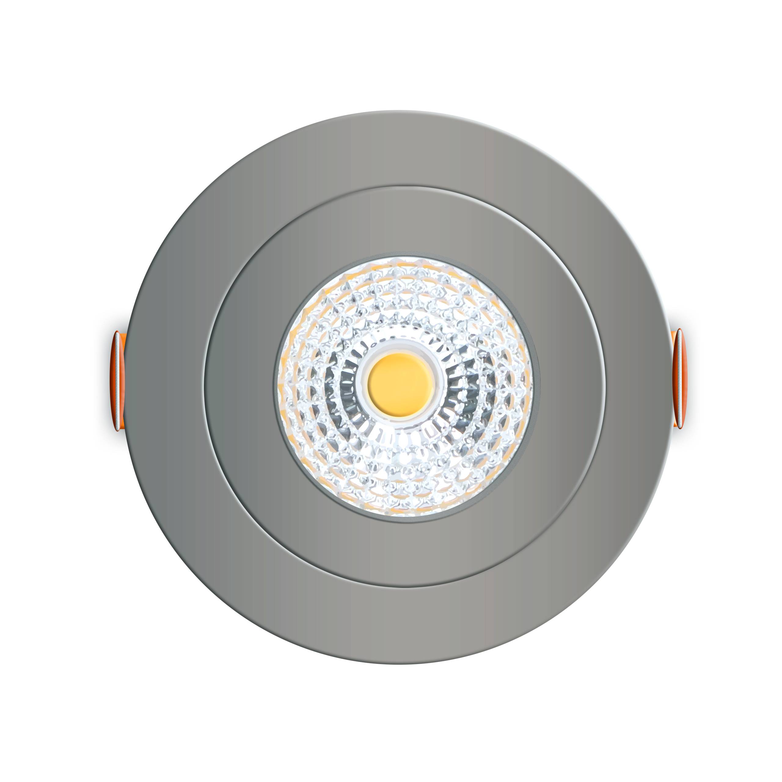 LED's light PRO LED-Einbauspot silber 4,5W dimmbar warmweiß 68mm CRI95 IP44
