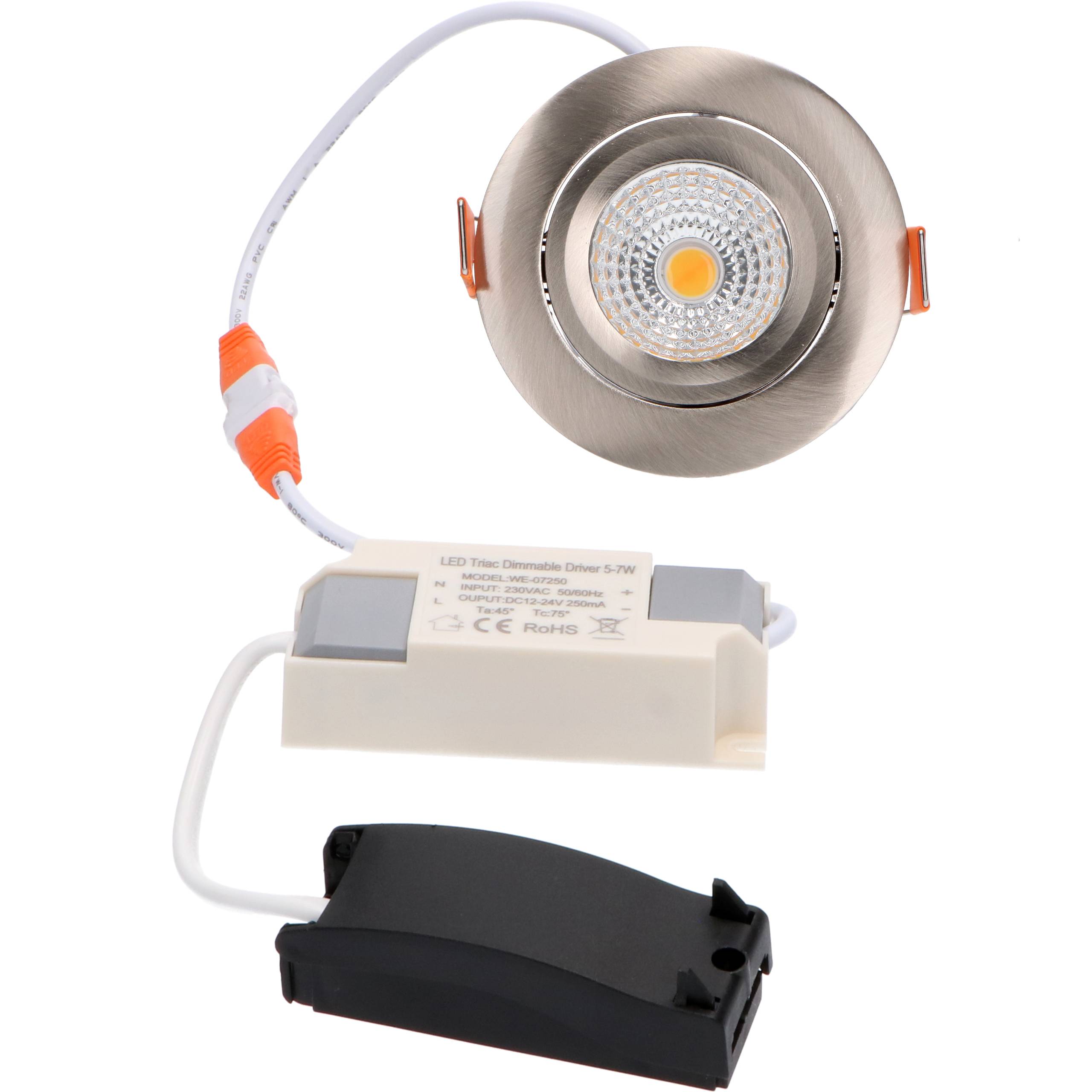 LED's light PRO LED-Einbauspot silber 4,5W dimmbar warmweiß 68mm CRI95 IP44