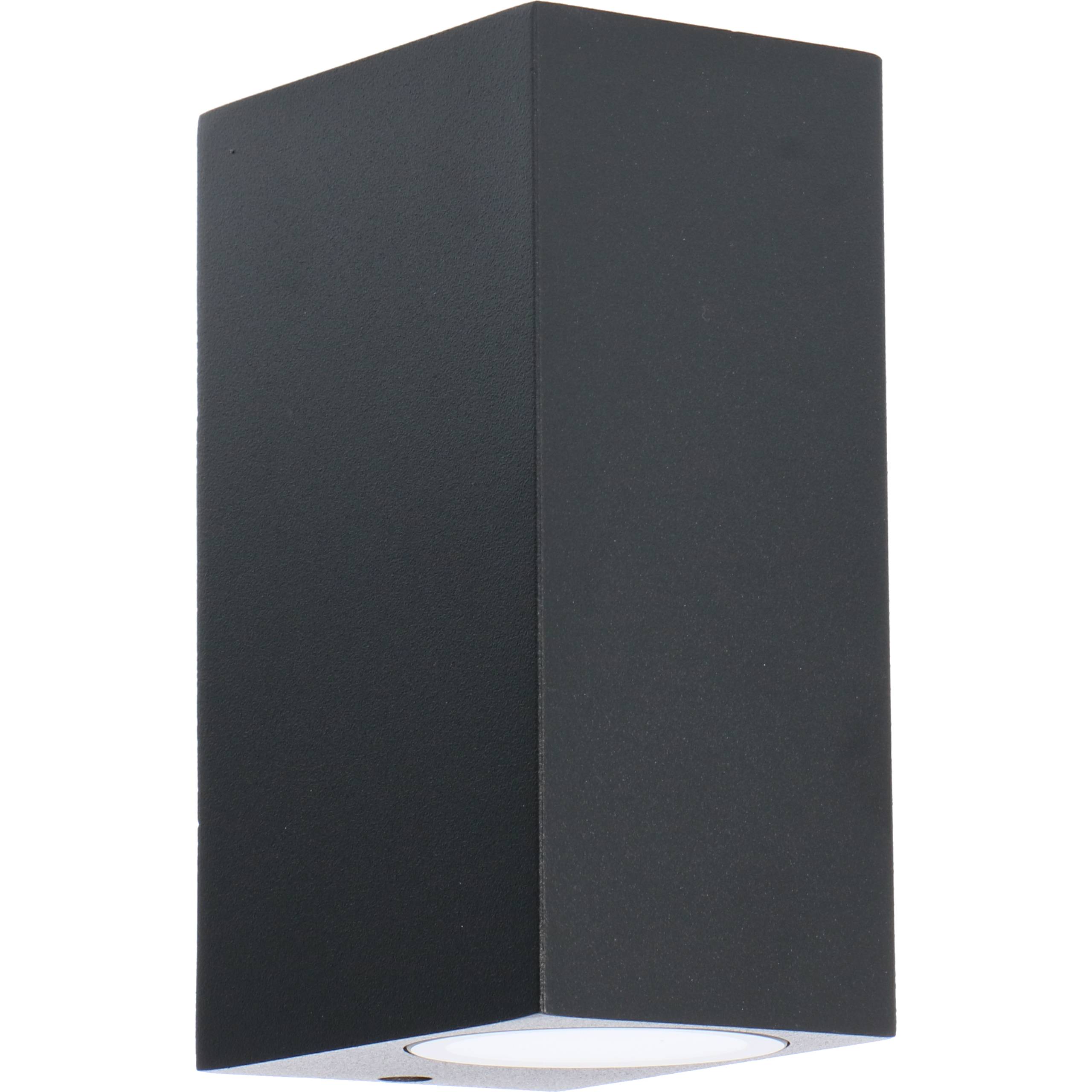 LED's light Außen-Wandleuchte schwarz 2x GU10 IP44 für LED und Halogen bis 35W