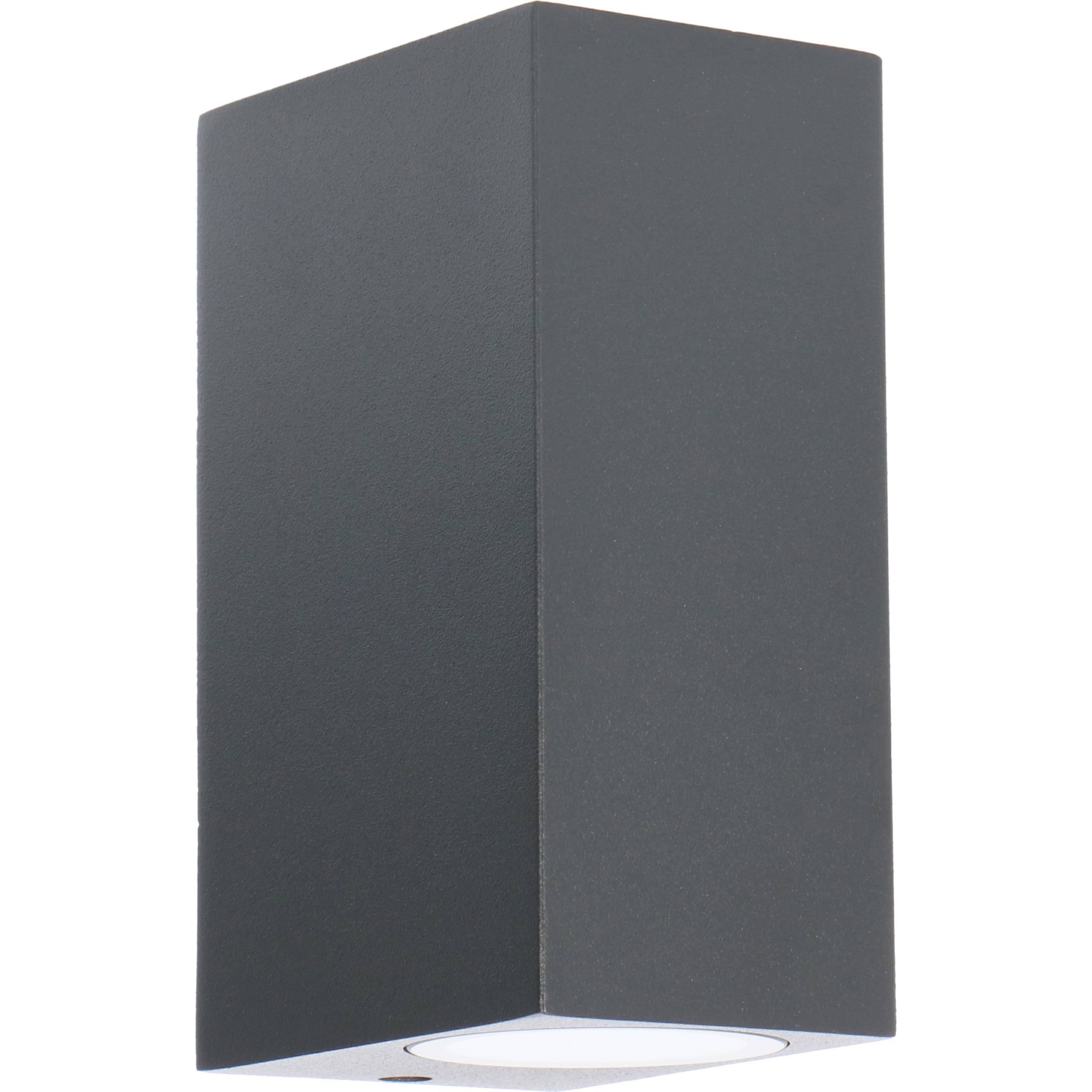 LED's light Außen-Wandleuchte anthrazit 2x GU10 IP44 für LED und Halogen bis 35W