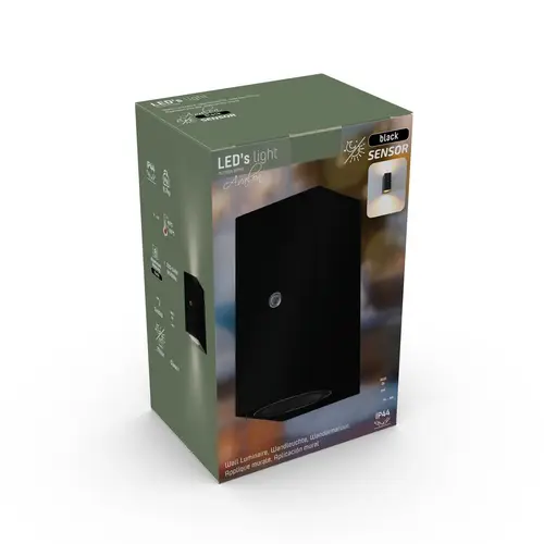 LED's light Außen-Wandleuchte schwarz 2x GU10 IP44 Auto EIN/AUS LED's light Außen-Wandleuchte schwarz 2x GU10 IP44 Auto EIN/AUS