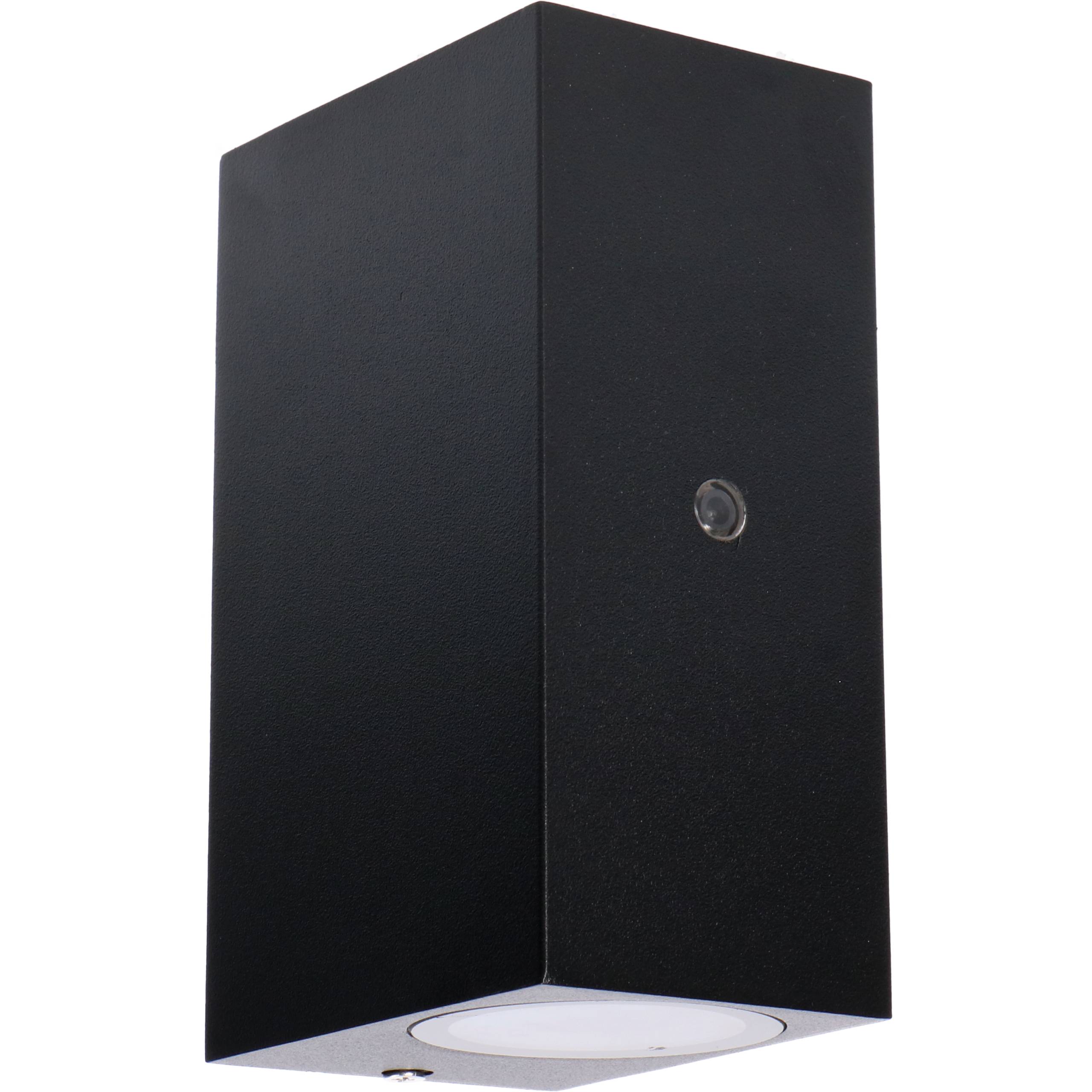 LED's light Außen-Wandleuchte schwarz 2x GU10 IP44 Auto EIN/AUS