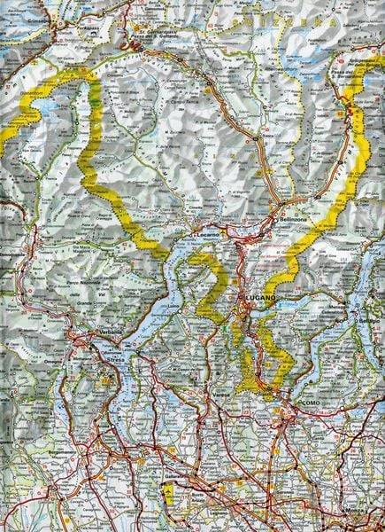 Michelin Aostatal, Piemont, Lombardei und Ligurien. Straßen- und Tourismuskarte 1:400.000