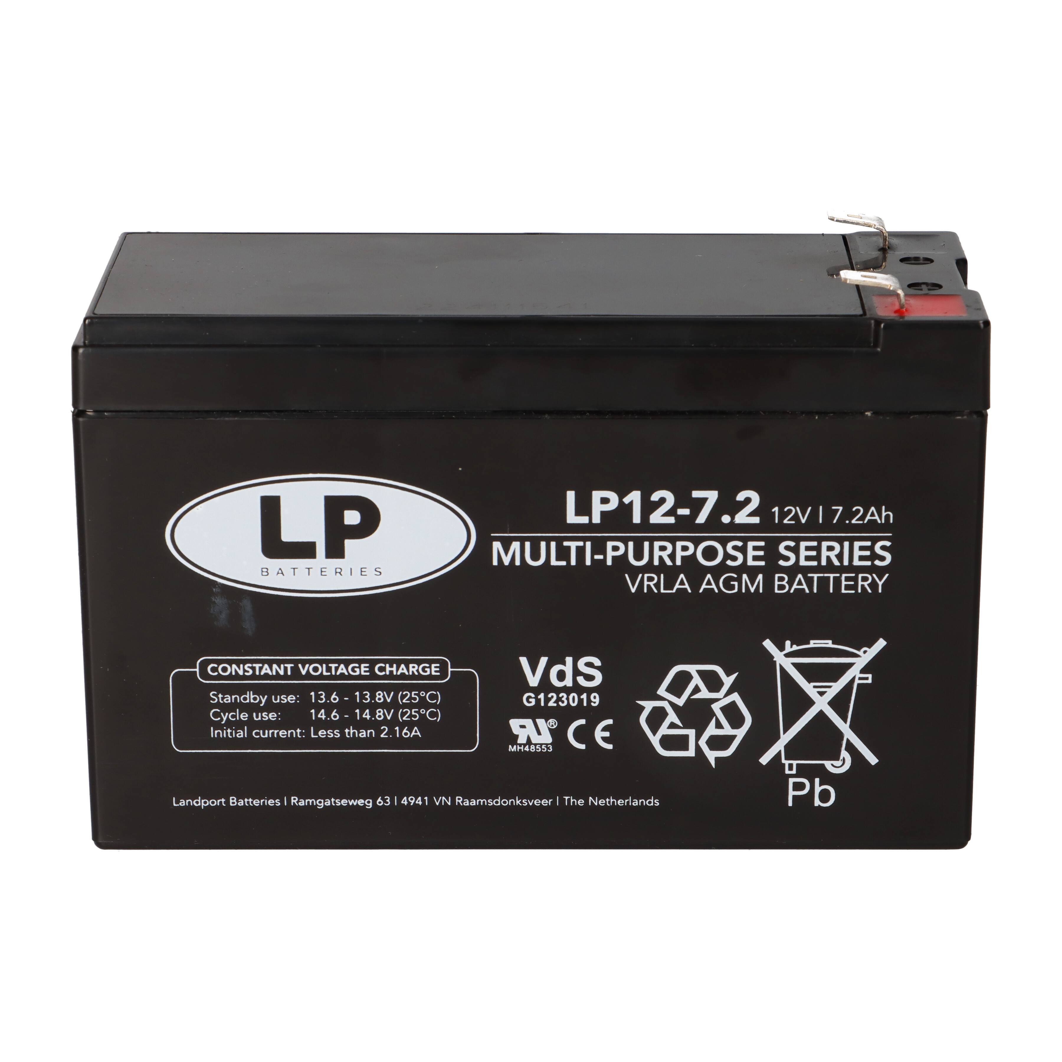 Landport Bleiakku 12V 7,2Ah AGM Batterie NSA LP12-7,2 T2 VDS
