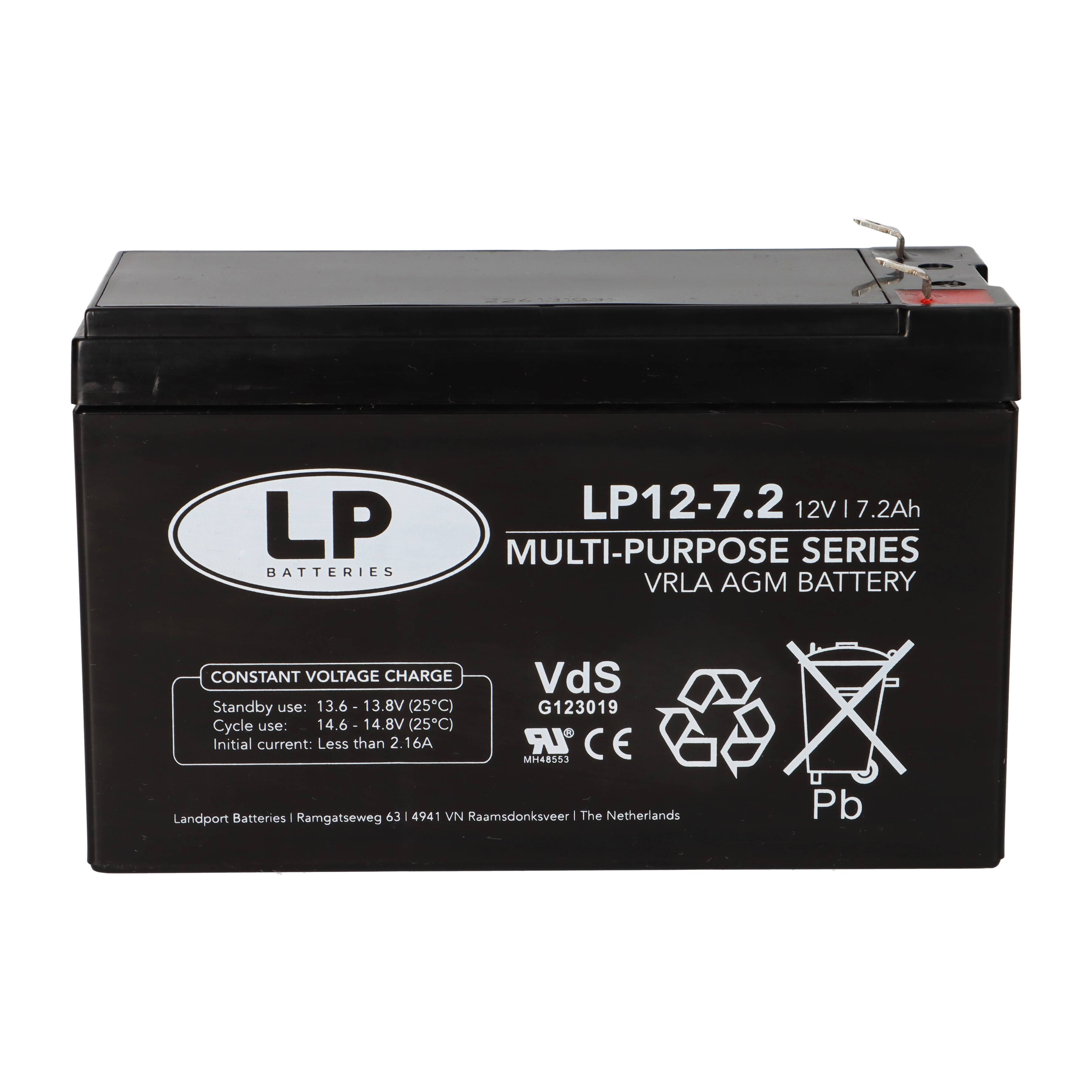 Landport Bleiakku 12V 7,2Ah AGM Batterie NSA LP12-7,2 T1 VDS