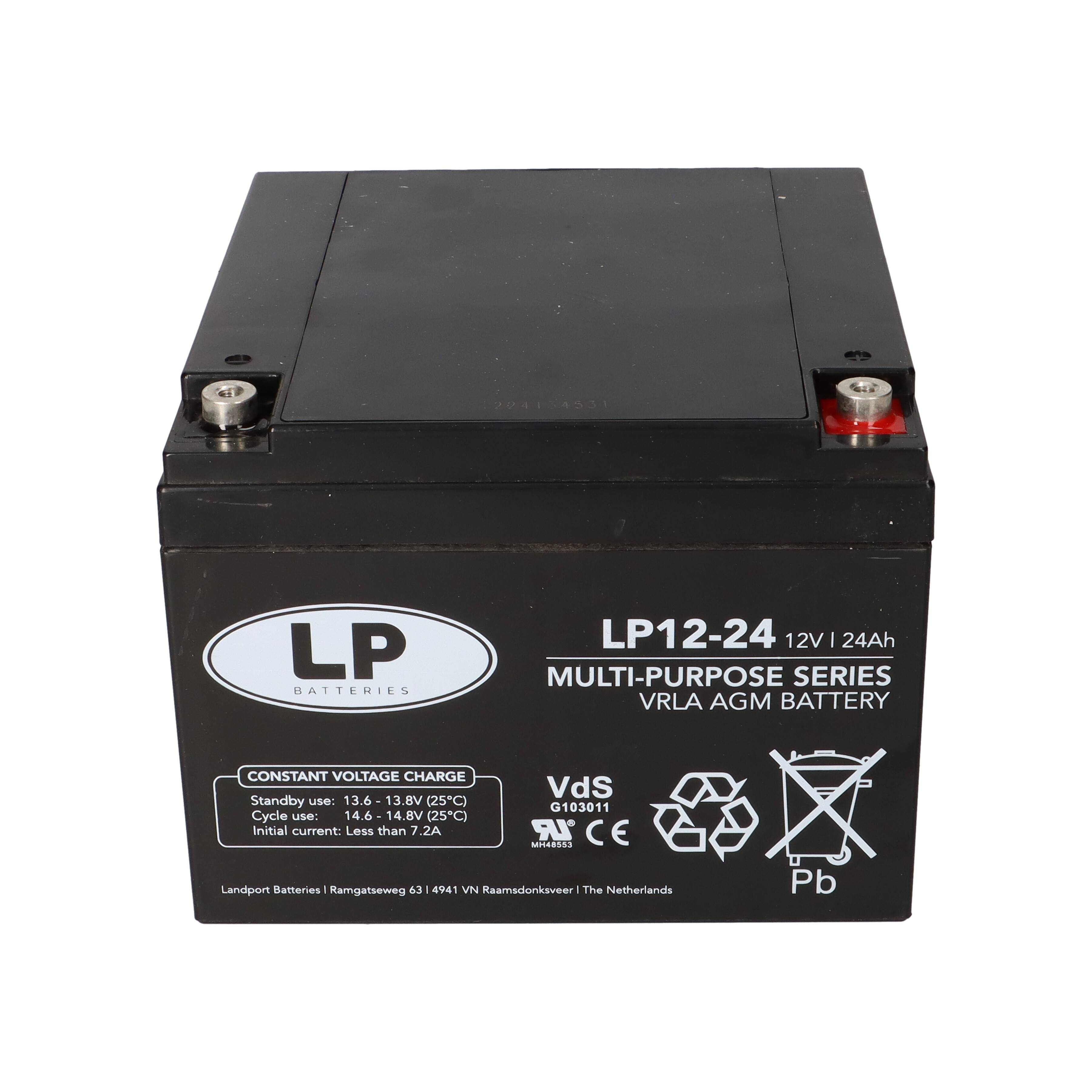 Landport Bleiakku 12V 24Ah AGM Batterie NSA LP12-24 T12 VdS