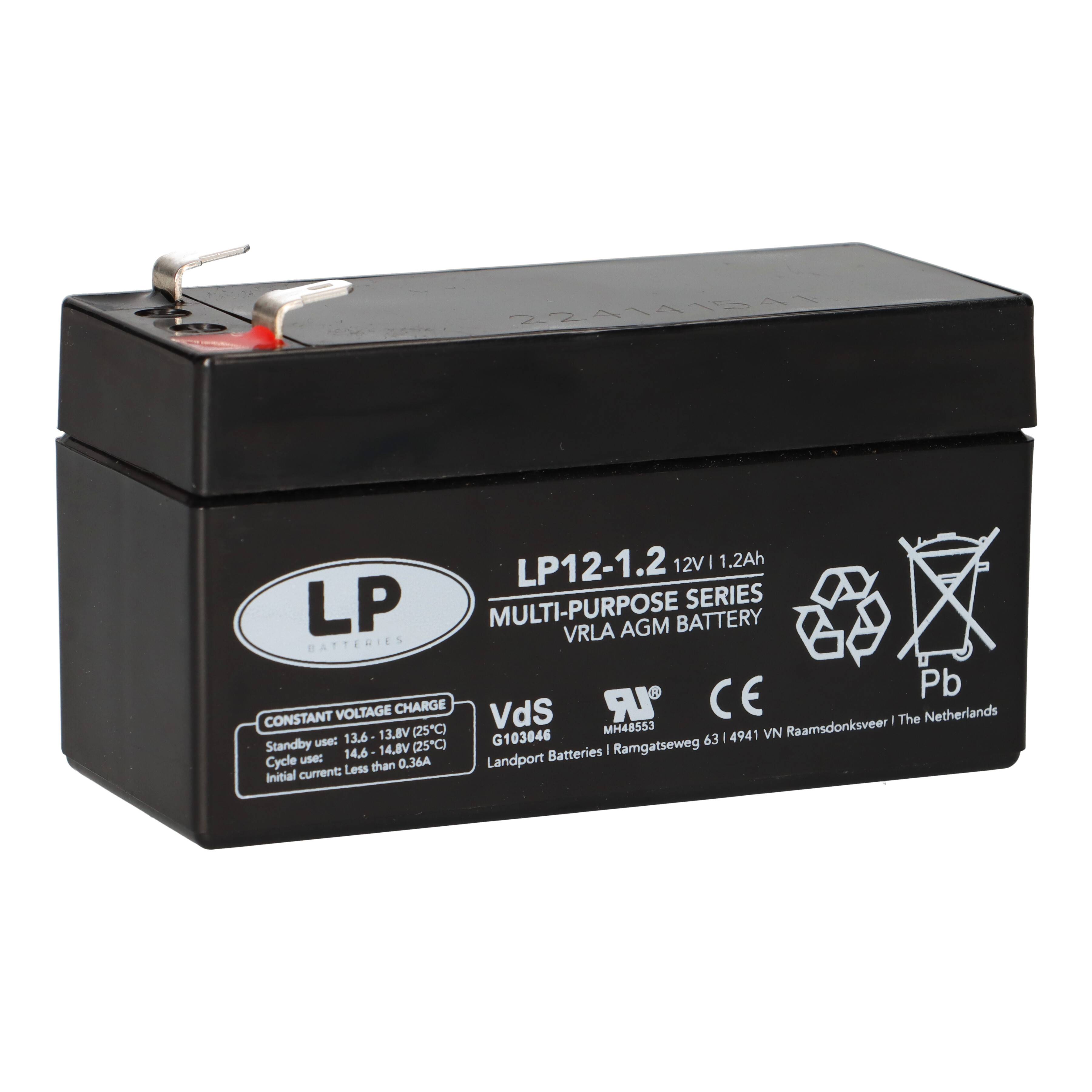 Landport Bleiakku 12V 1,2Ah AGM Batterie NSA LP12-1,2 T1 VdS