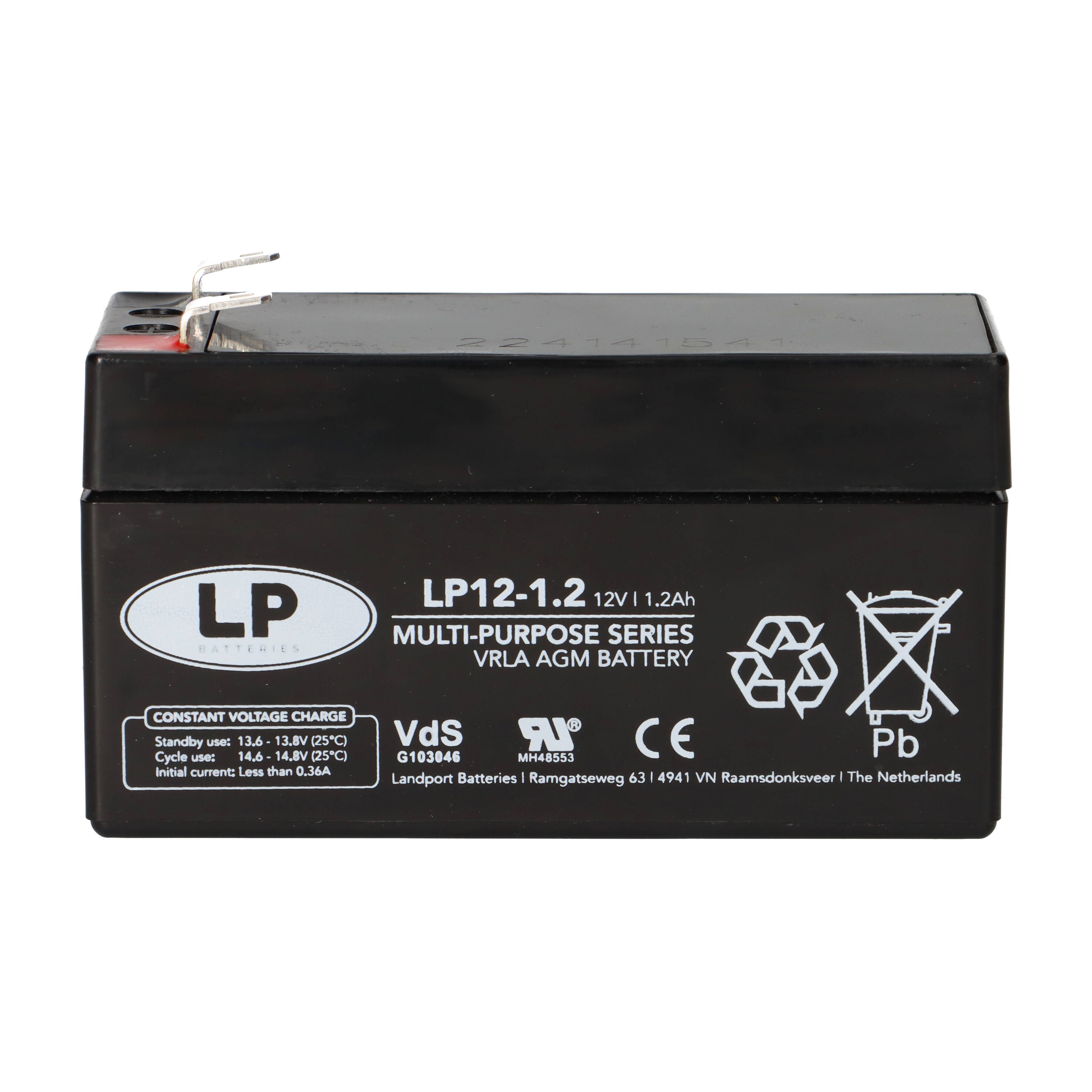 Landport Bleiakku 12V 1,2Ah AGM Batterie NSA LP12-1,2 T1 VdS