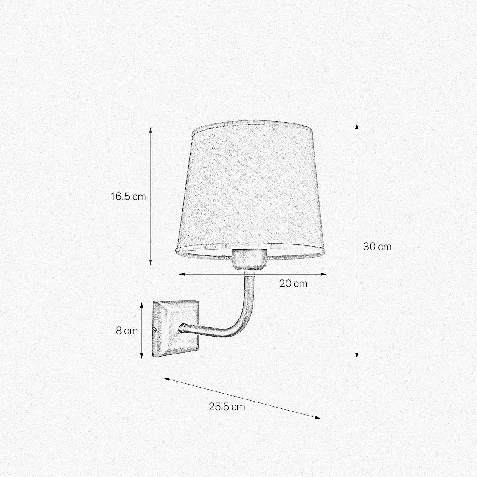 Licht-Erlebnisse LE108804 Wandlampe Julius E27 aus Messing Stoff in Bronze matt Beige Wandleuchte