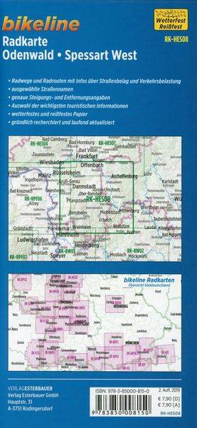 Radkarte Odenwald Spessart West (RK-HES08)