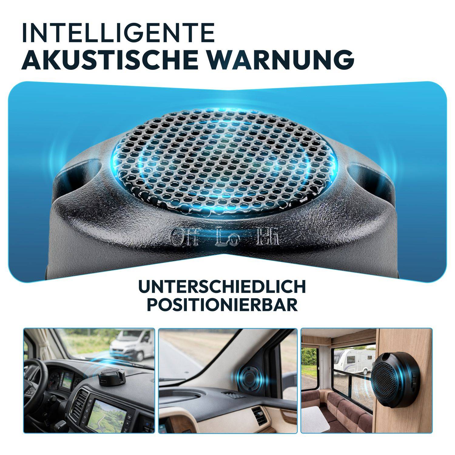 VSG24 Akustische Premium-Einparkhilfe WOHNMOBIL Weiß PDC-22101