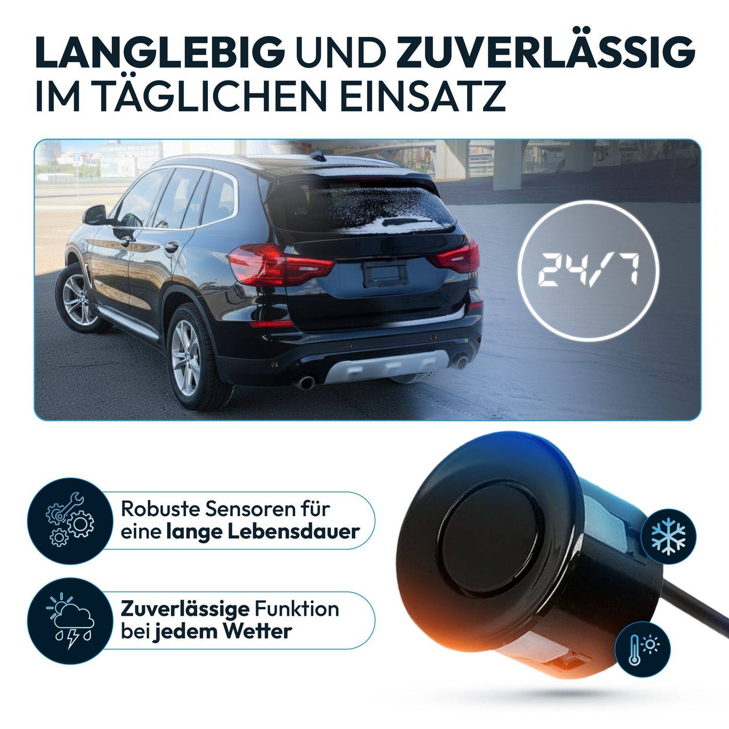 VSG24 Akustische Premium-Einparkhilfe ECHO PLUS Schwarz PDC-22111