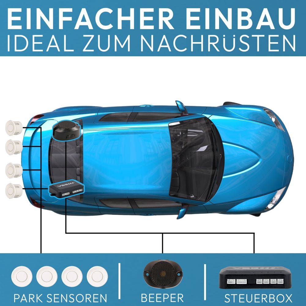 VSG24 Akustische Premium-Einparkhilfe ECHO PLUS UNLACKIERT PDC-22114