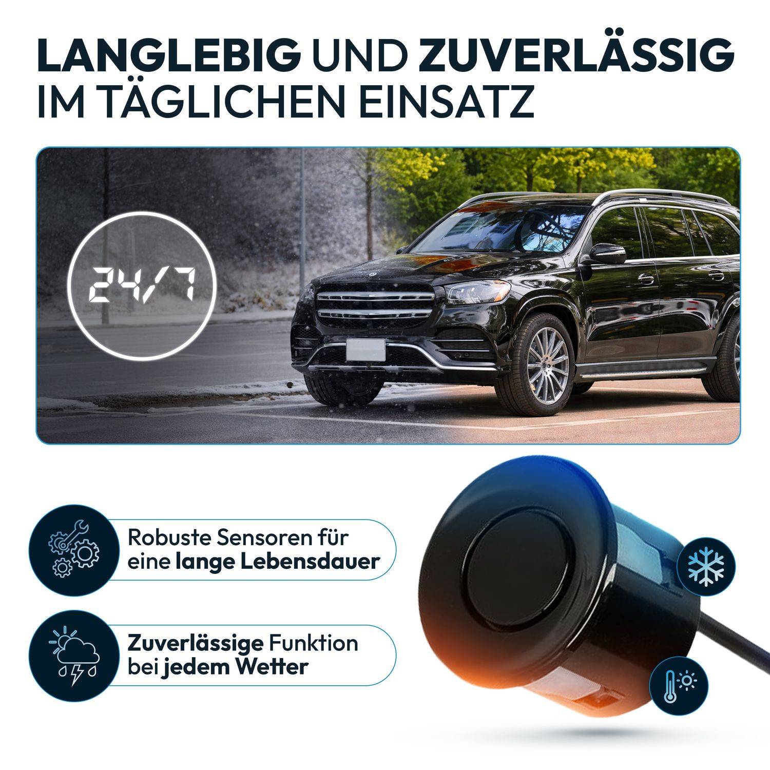 VSG24 Display Premium FRONT-Einparkhilfe Schwarz PDC-22126