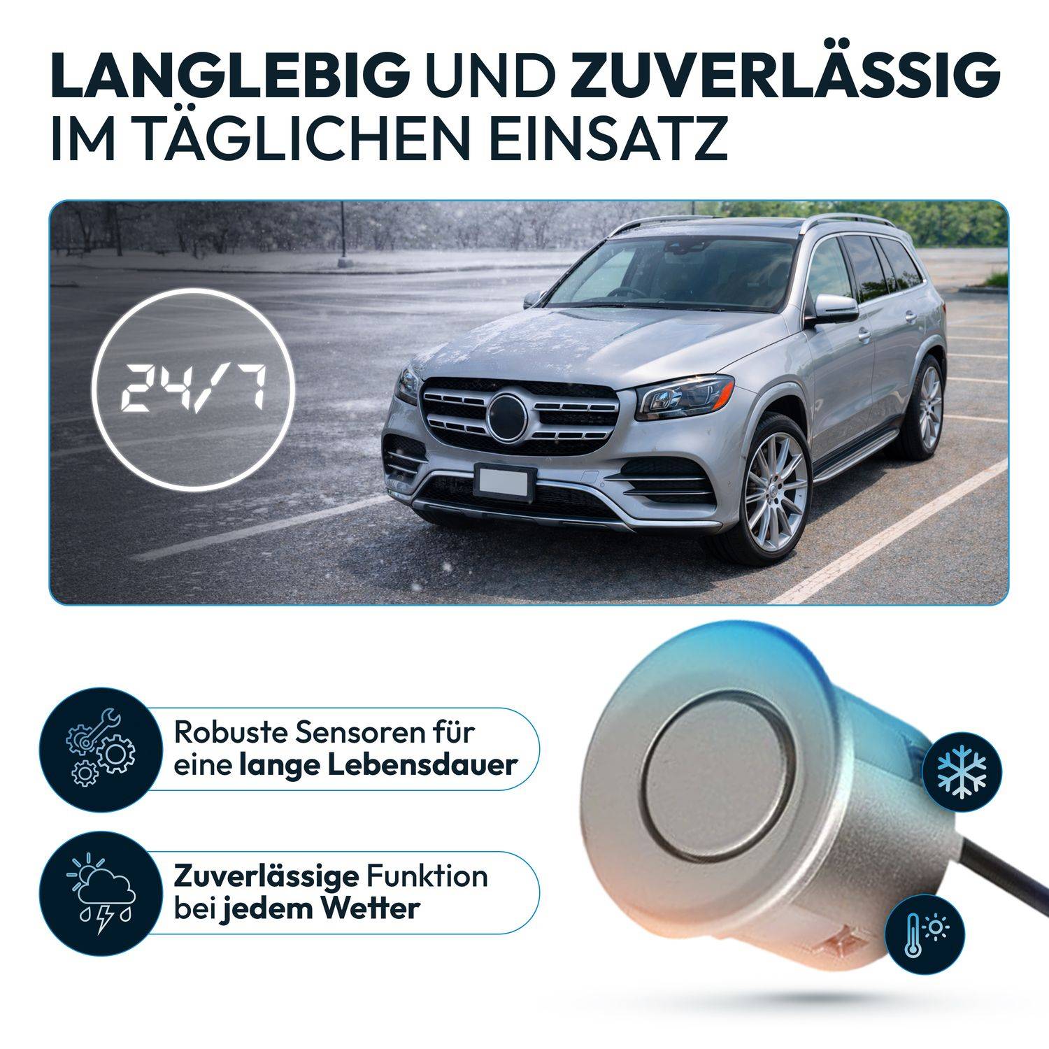VSG24 Display Premium FRONT-Einparkhilfe Silber PDC-22127
