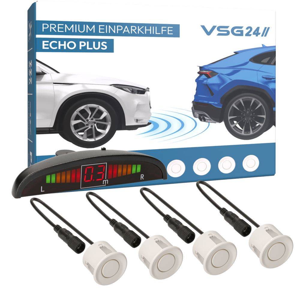 VSG24 Display Premium FRONT-Einparkhilfe Weiß PDC-22128