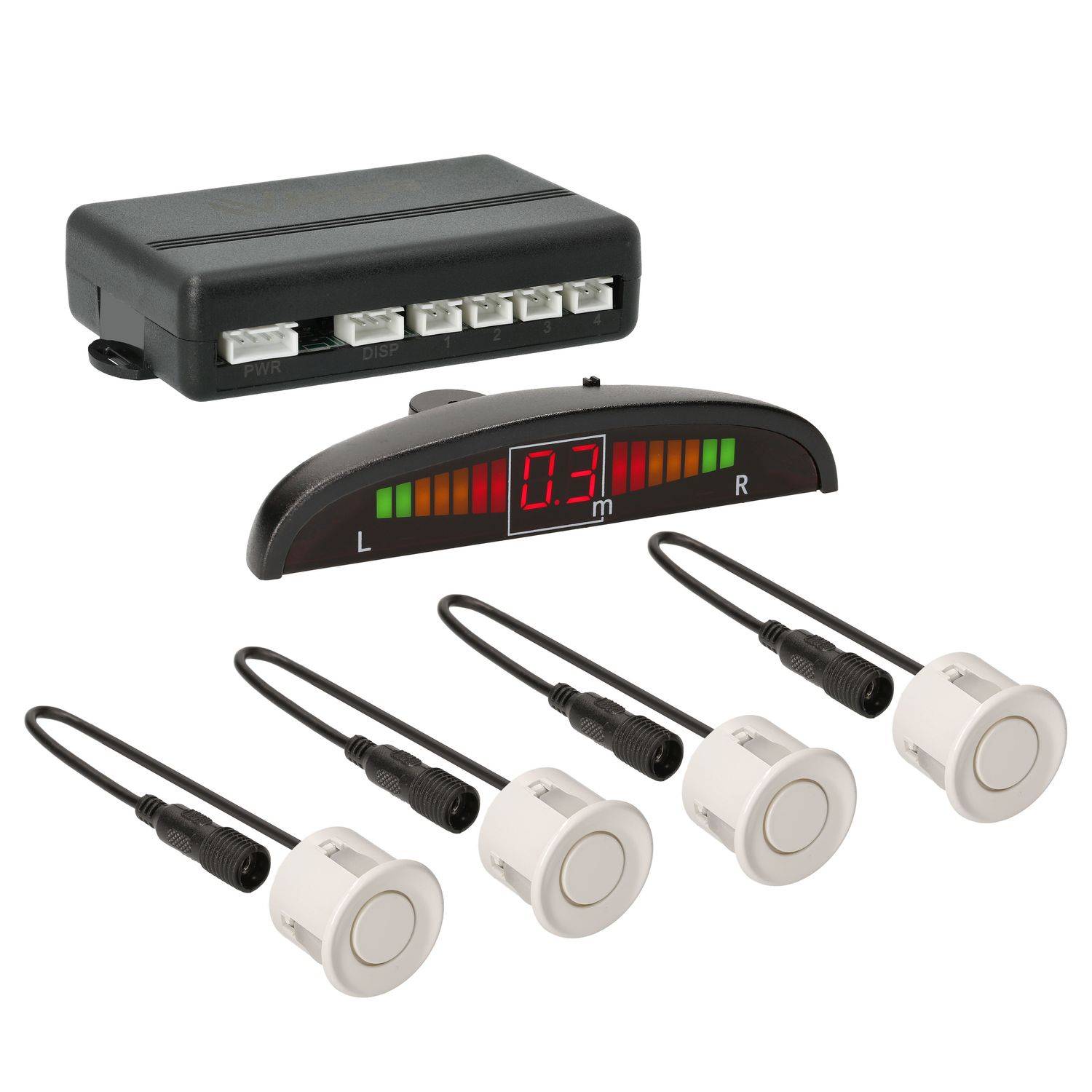 VSG24 Display Premium FRONT-Einparkhilfe Weiß PDC-22128