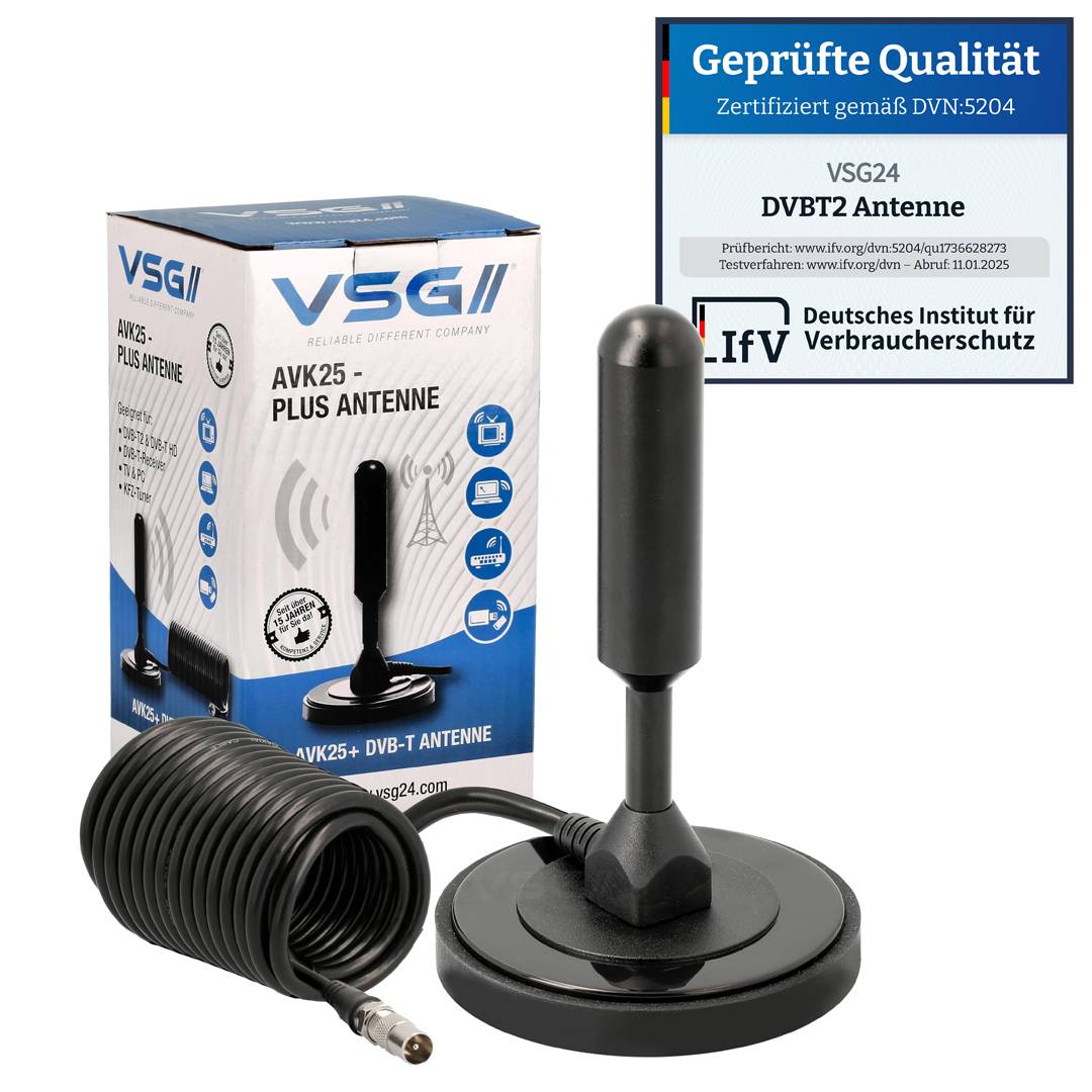 VSG24 Leistungsstärkste DVB-T2 HD Antenne ALU-Massivkern AVK25-PLUS