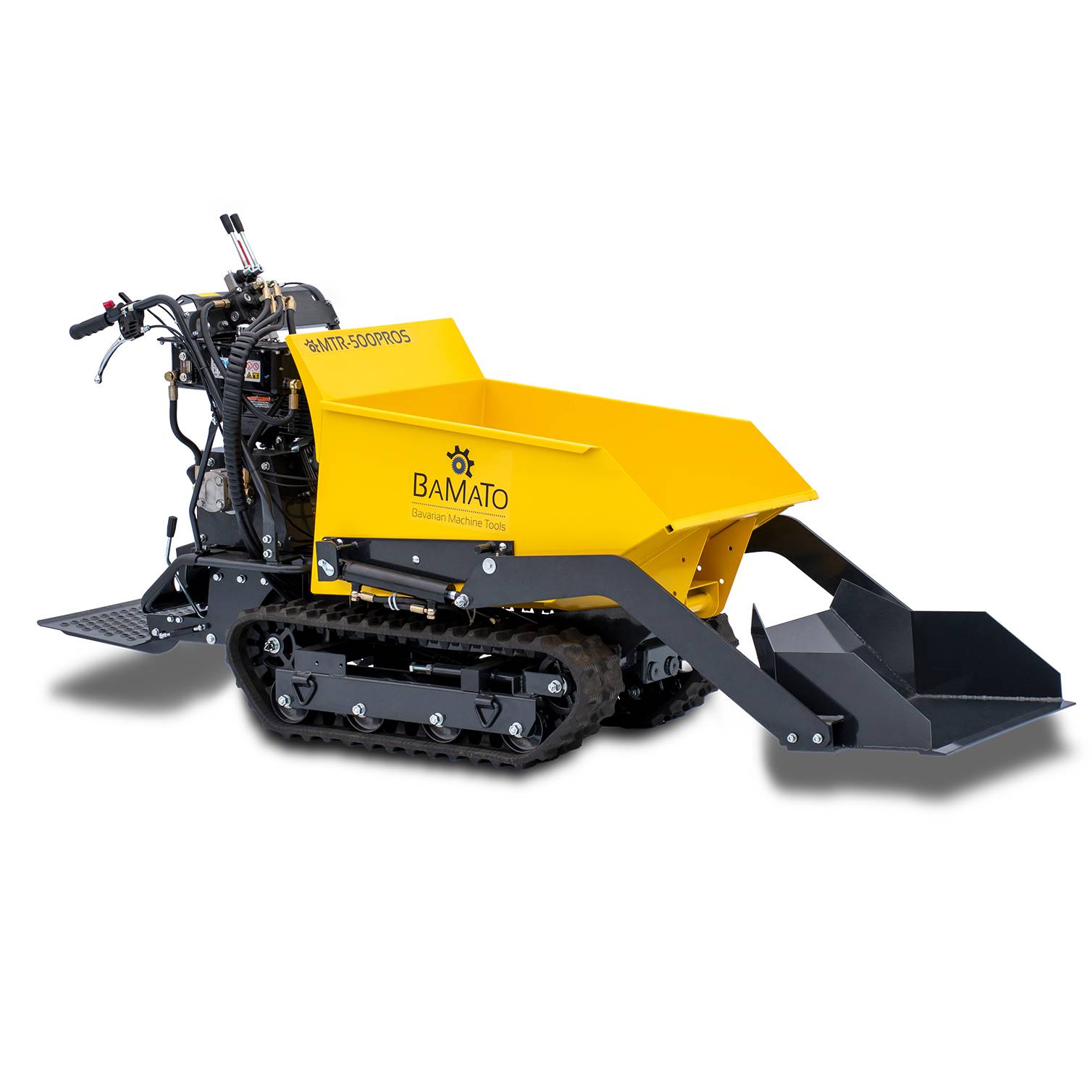 BAMATO Mini Raupendumper MTR-500PROS mit Kipphydraulik &amp Selbstladeeinrichtung