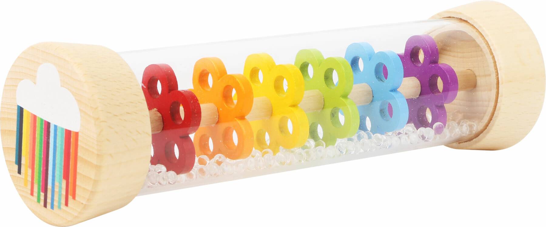 Small Foot Regenmacher, aus Holz mit Kugeln in Glasoptik, Rhythmusinstrument und Rassel für Babys und Kleinkinder, 11567 Spielzeug