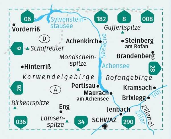 KOMPASS Wanderkarte 027 Achensee 1:35.000