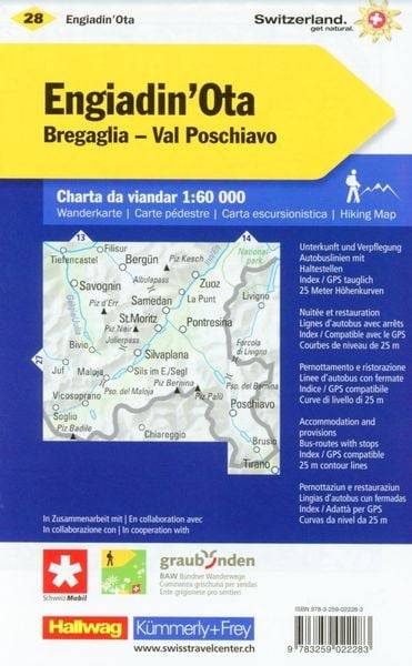 Oberengadin Bergell Puschlav Nr. 28 Wanderkarte 1:60 000