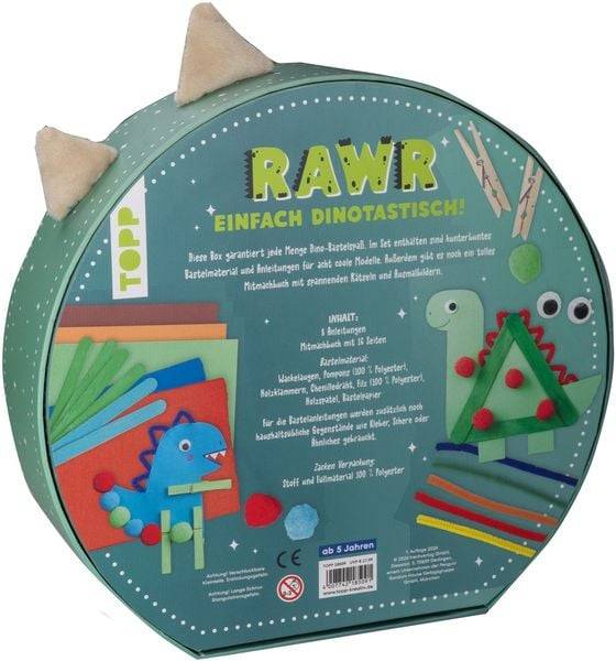 Dino-Bastelbox. Mit Anleitungen, Bastelmaterial und Mitmachbuch