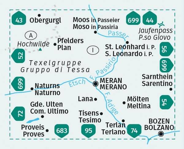 KOMPASS Wanderkarte 53 Meran und Umgebung / Merano e dintorni 1:50.000