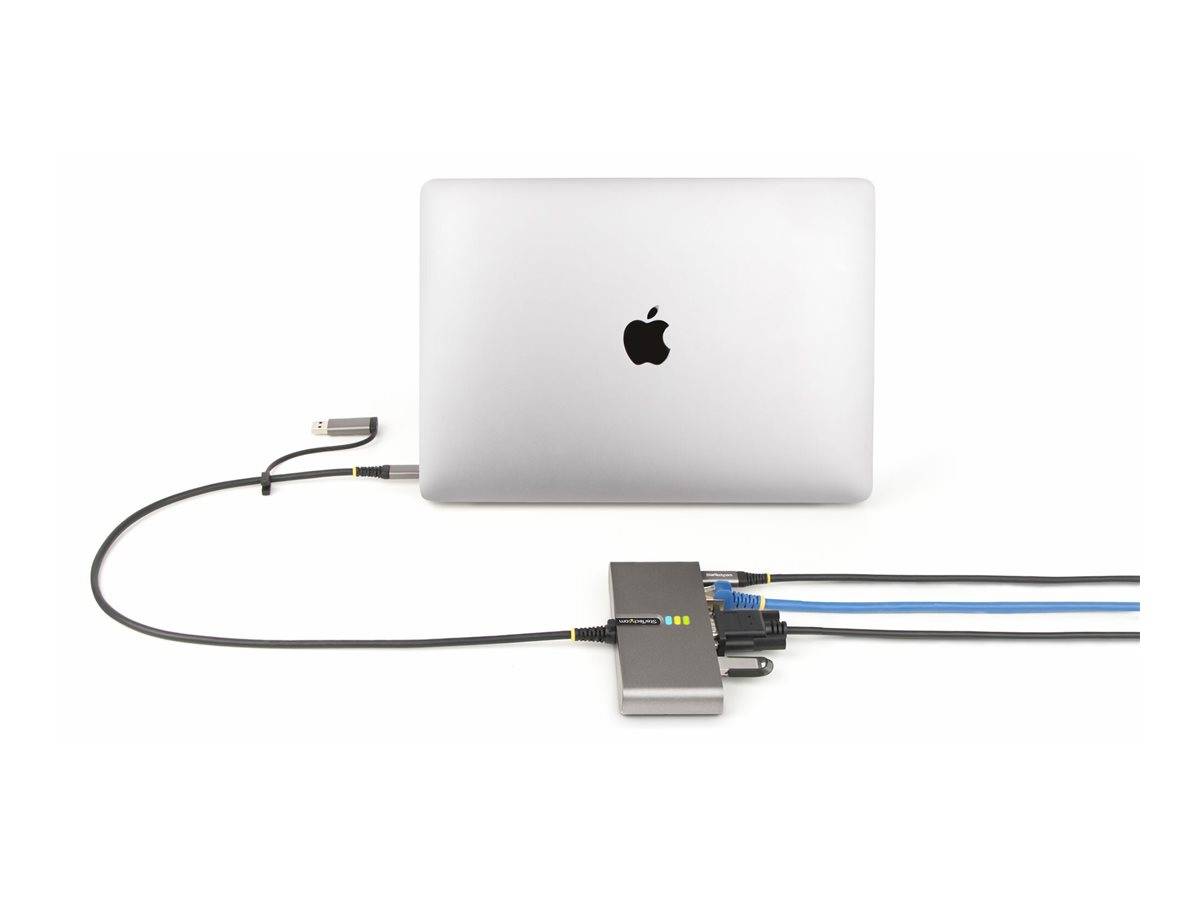 StarTech.com 2-Port USB-C/USB-A Hub with GbEand RS232 Serial - 2x USB-A - Hub -