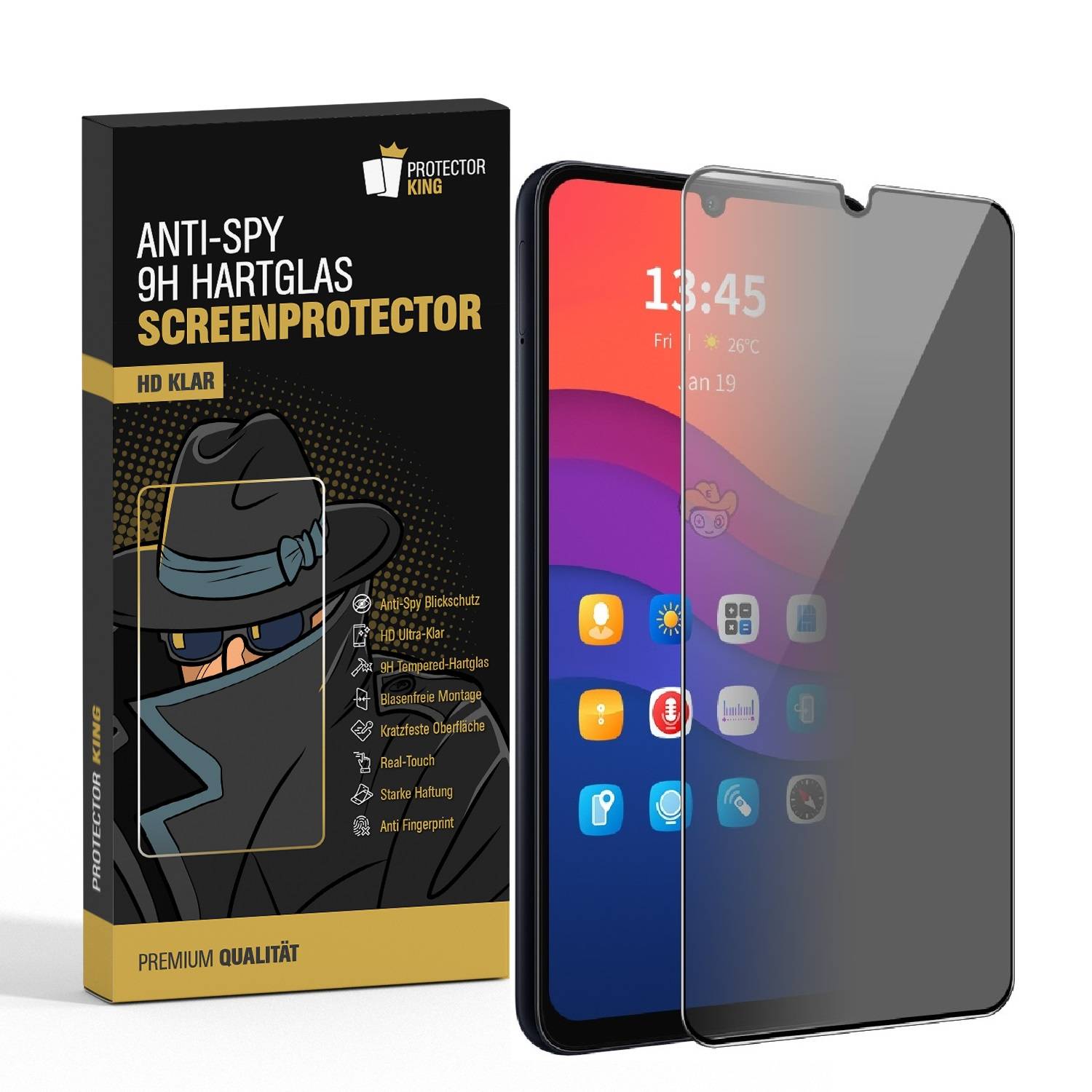 4x ANTI-SPY 9H Panzerglas für Samsung Galaxy A15 Blickschutz echtes Tempered Panzerhartglas Displayschutz Schutzglas Panzerfolie Schutzfolie