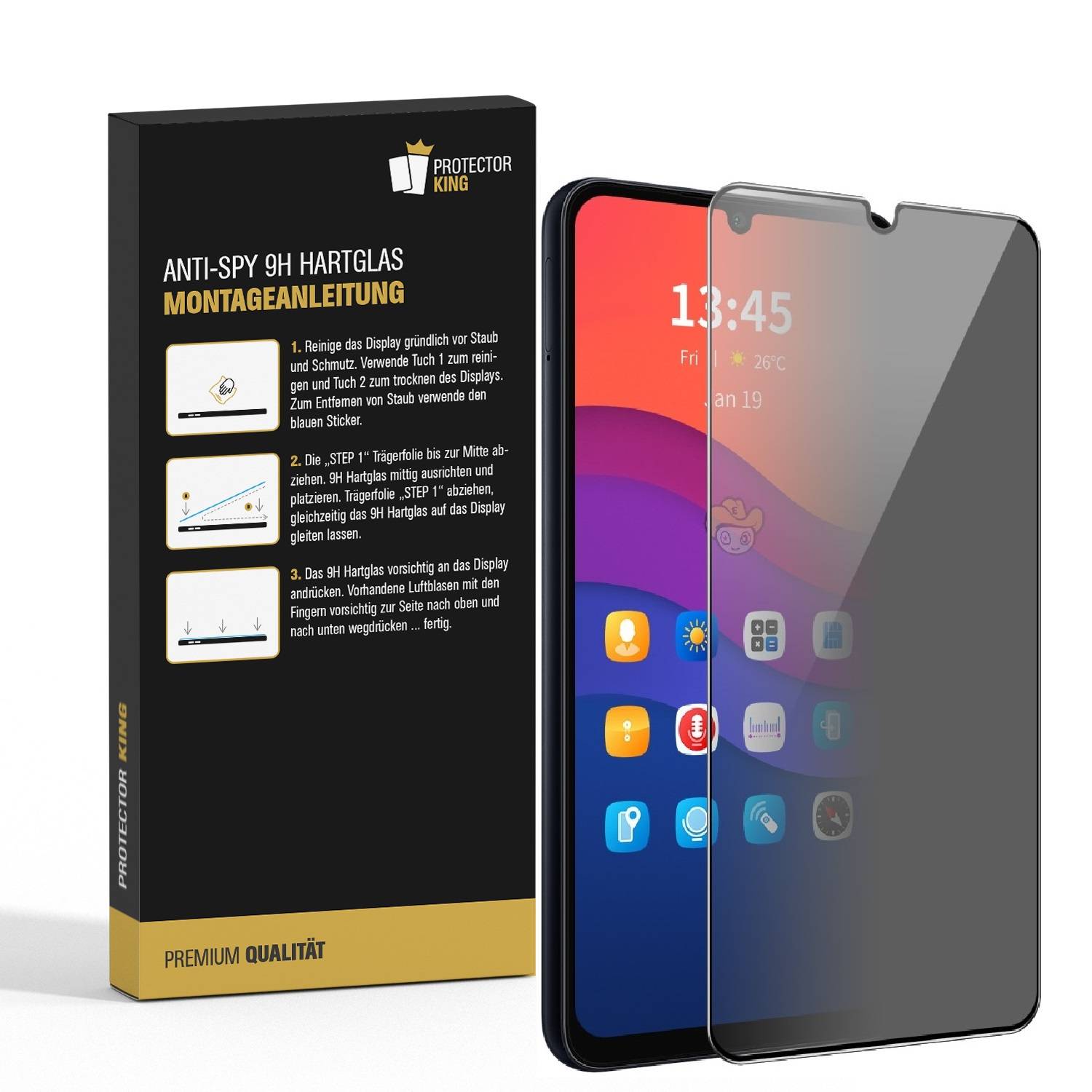 2x ANTI-SPY 9H Panzerglas für Samsung Galaxy A15 Blickschutz echtes Tempered Panzerhartglas Displayschutz Schutzglas Panzerfolie Schutzfolie