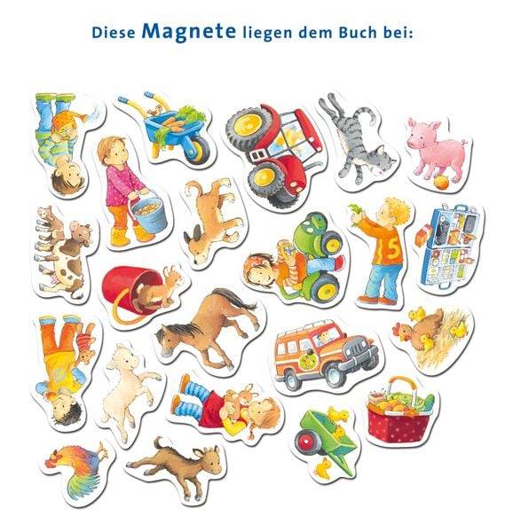 Ministeps: Wer gehört wohin? Auf dem Bauernhof: Mein großes Spielbuch mit 22 Magneten; Magnetbuch ab 2 Jahren, Kinderbuch, Pappbilderbuch