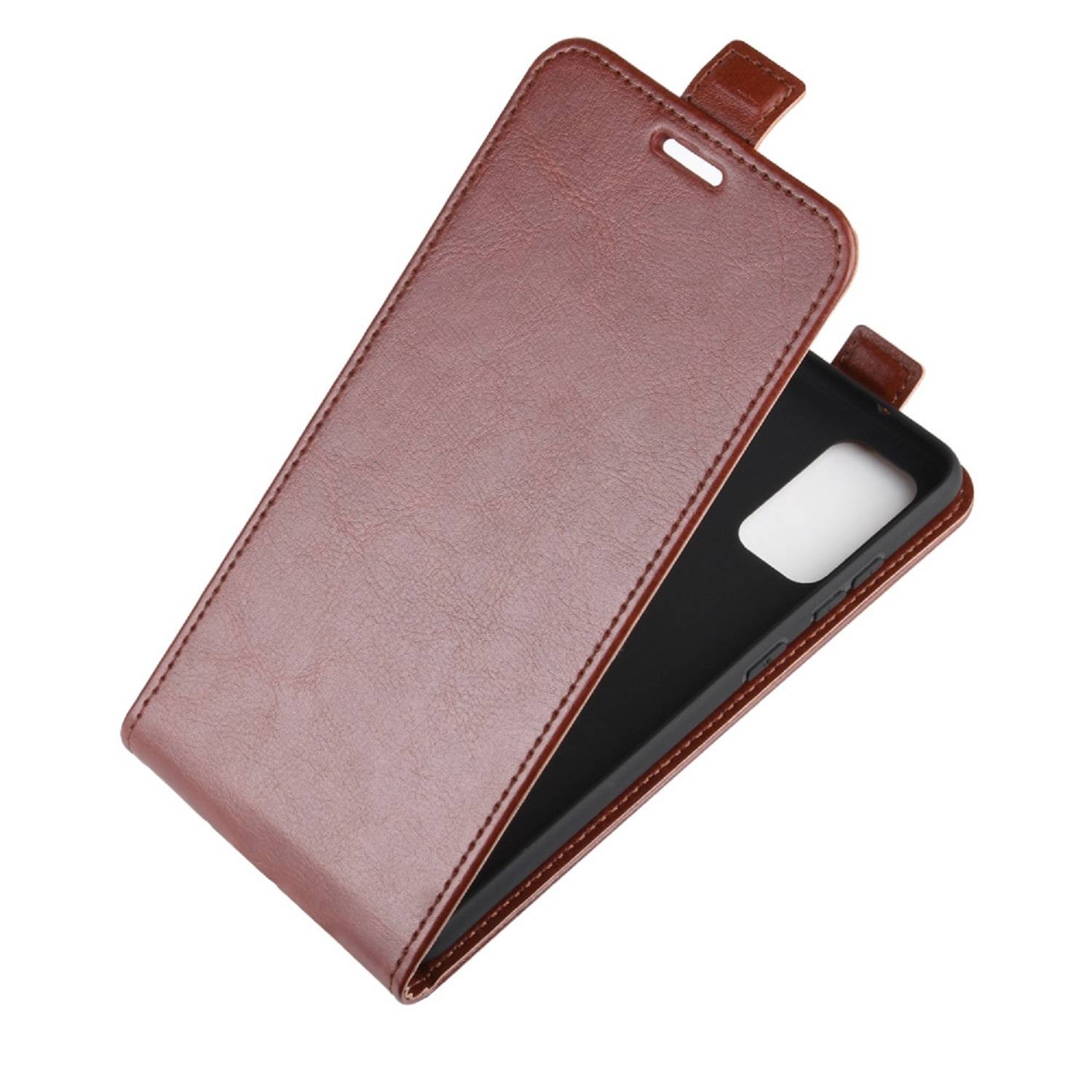 Flip Case Handyhülle für Samsung Galaxy S20 Vertikal Schutzhülle Tasche Cover Braun Bumper Smartphone Kartensteckplatz-Kreditkarte-Geldscheine EC-K