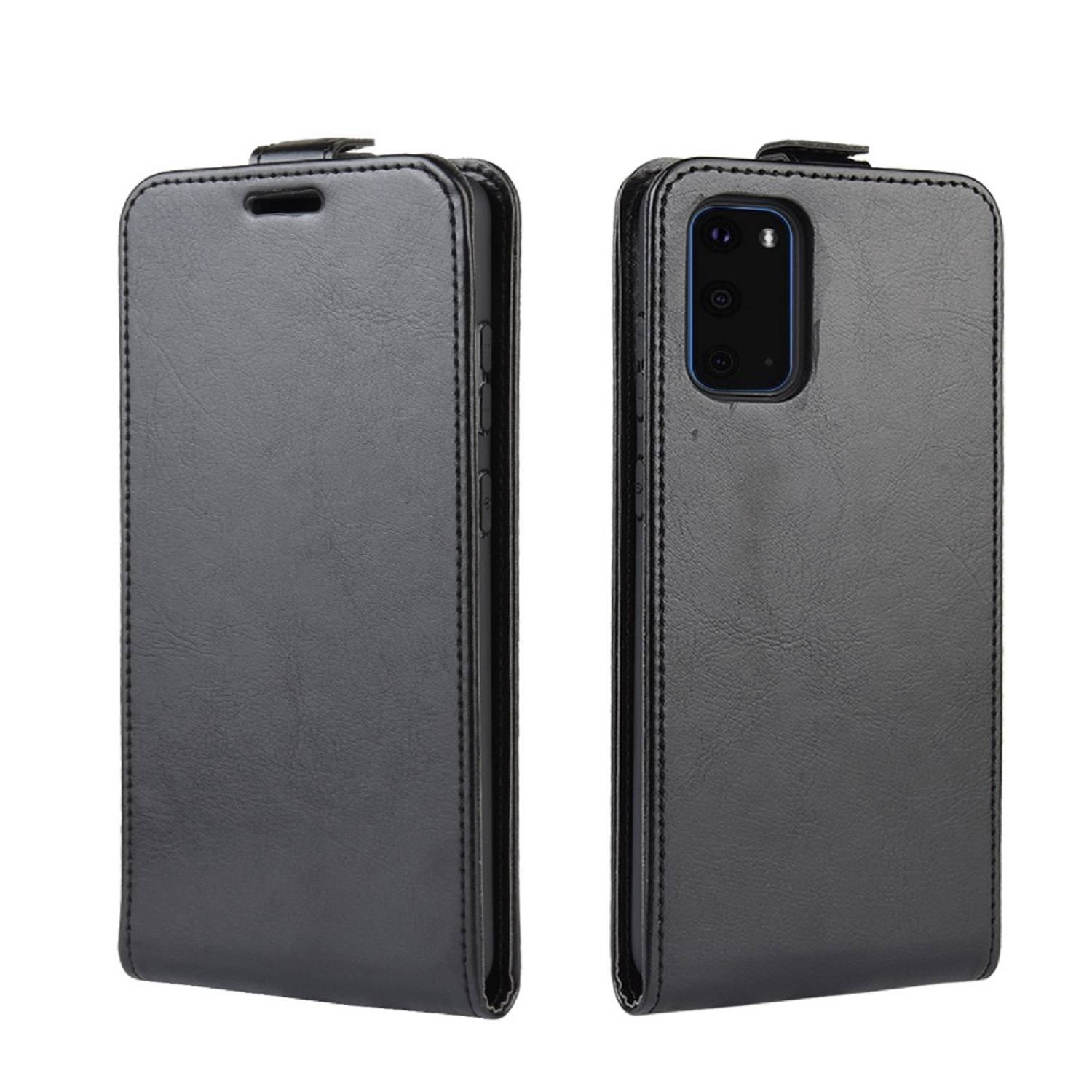Flip Case Handyhülle für Samsung Galaxy S20 Vertikal Schutzhülle Tasche Cover Schwarz Bumper Smartphone Kartensteckplatz-Kreditkarte-Geldscheine EC