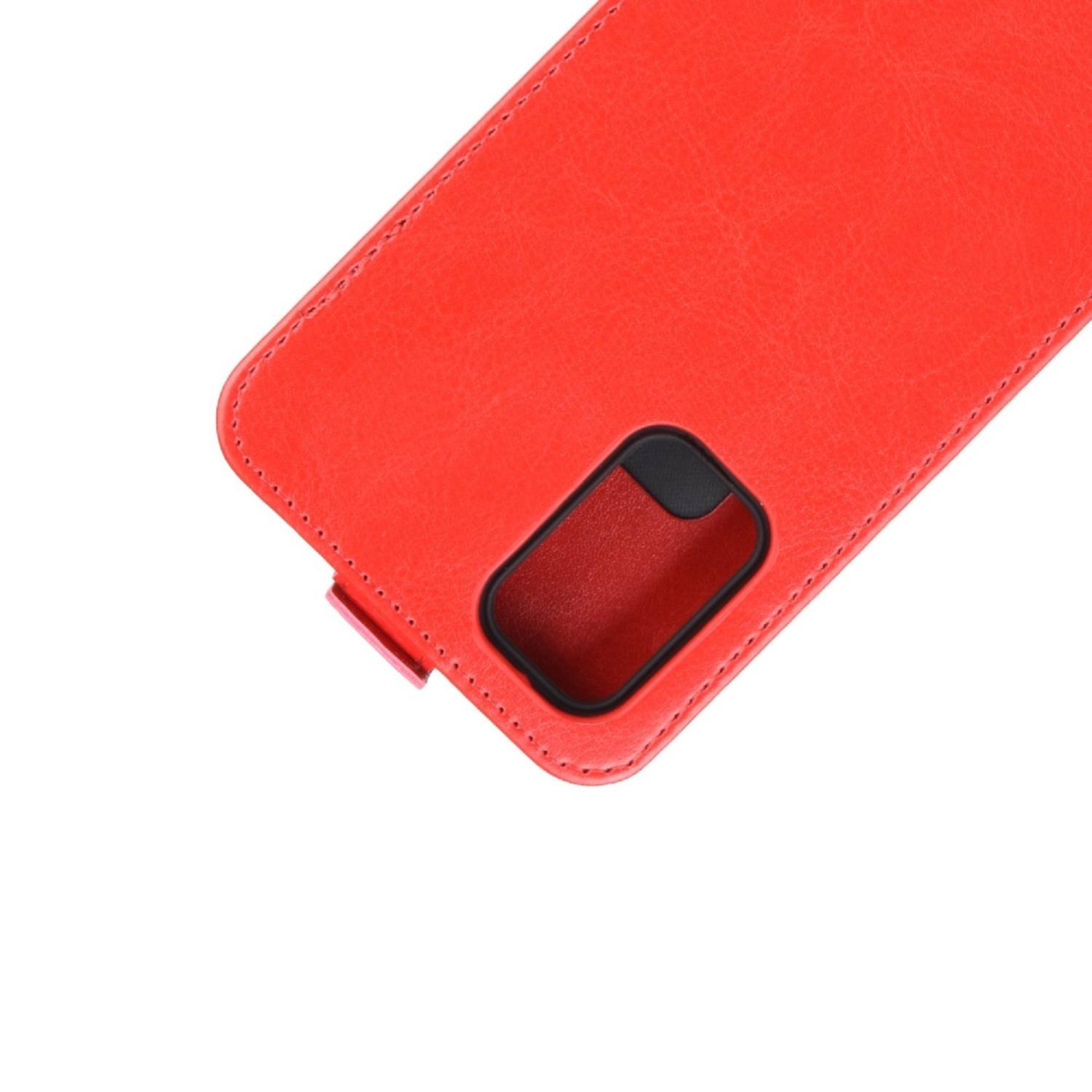 Flip Case Handyhülle für Samsung Galaxy S20 Vertikal Schutzhülle Tasche Cover Rot Bumper Smartphone Kartensteckplatz-Kreditkarte-Geldscheine EC-Kar