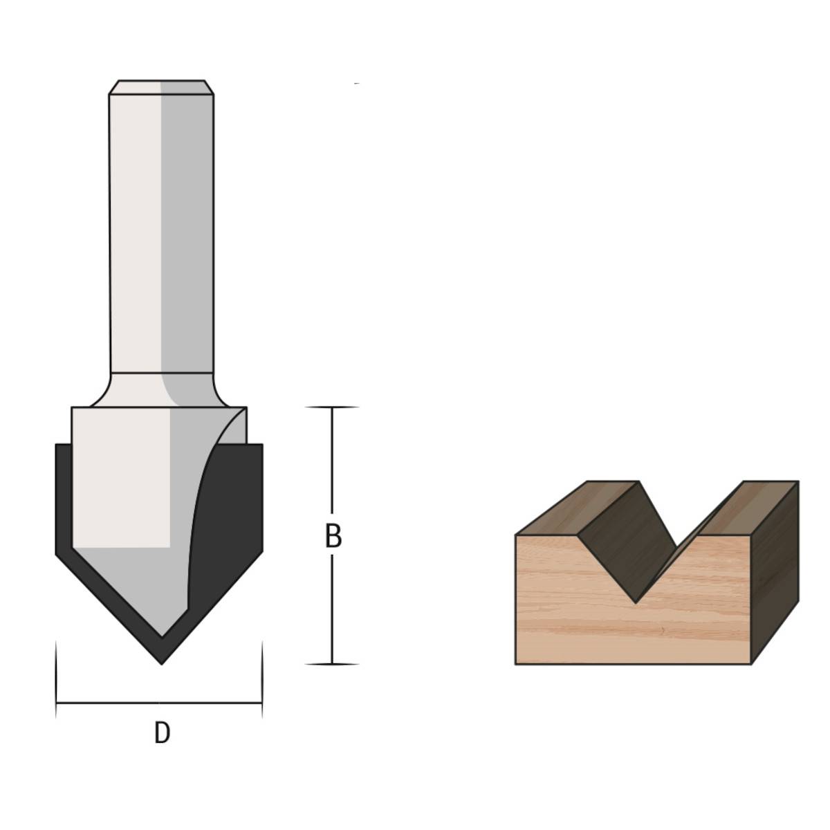 Famag V-Nutfräser HM 3105.832 - 32mm - 22mm