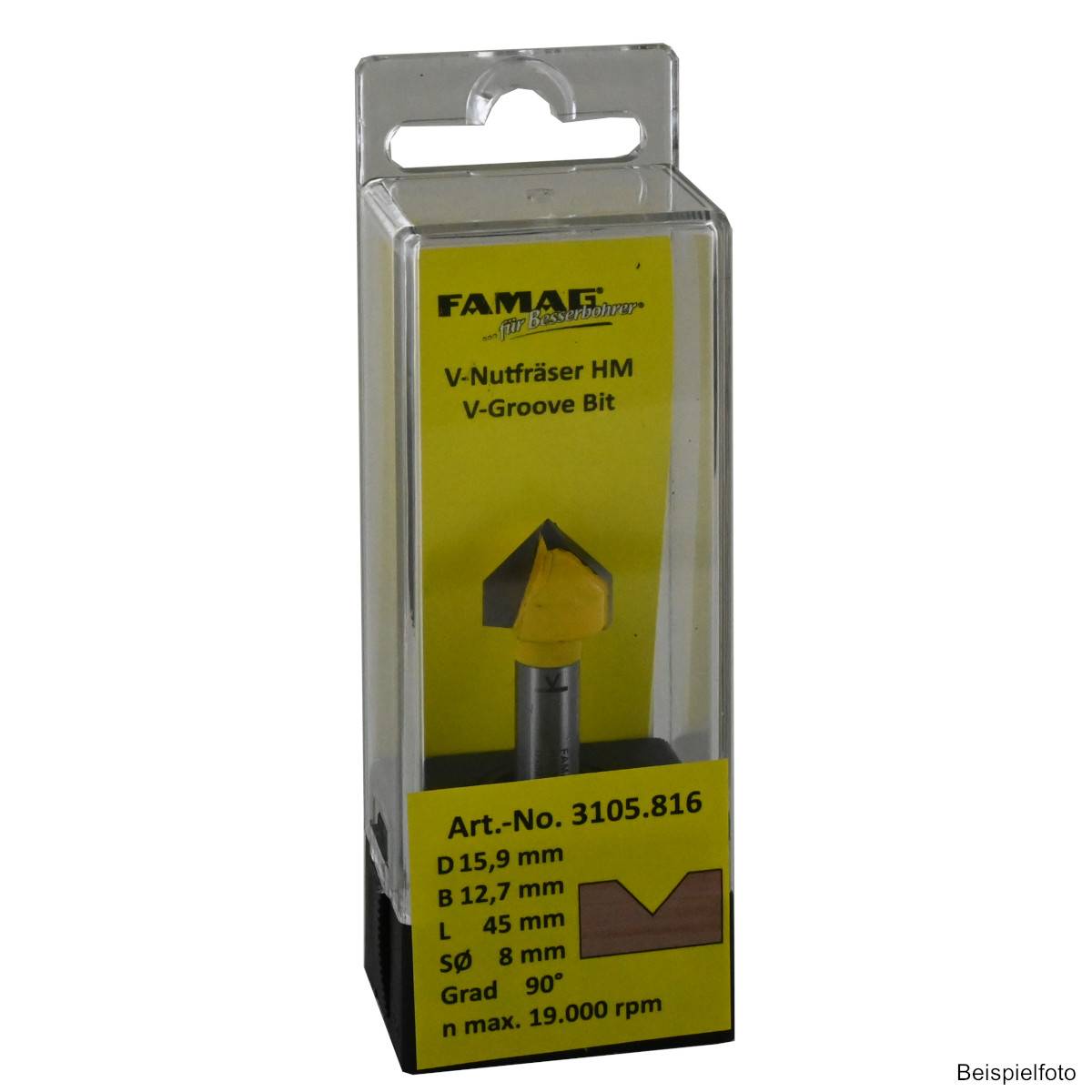 Famag V-Nutfräser HM 3105.832 - 32mm - 22mm