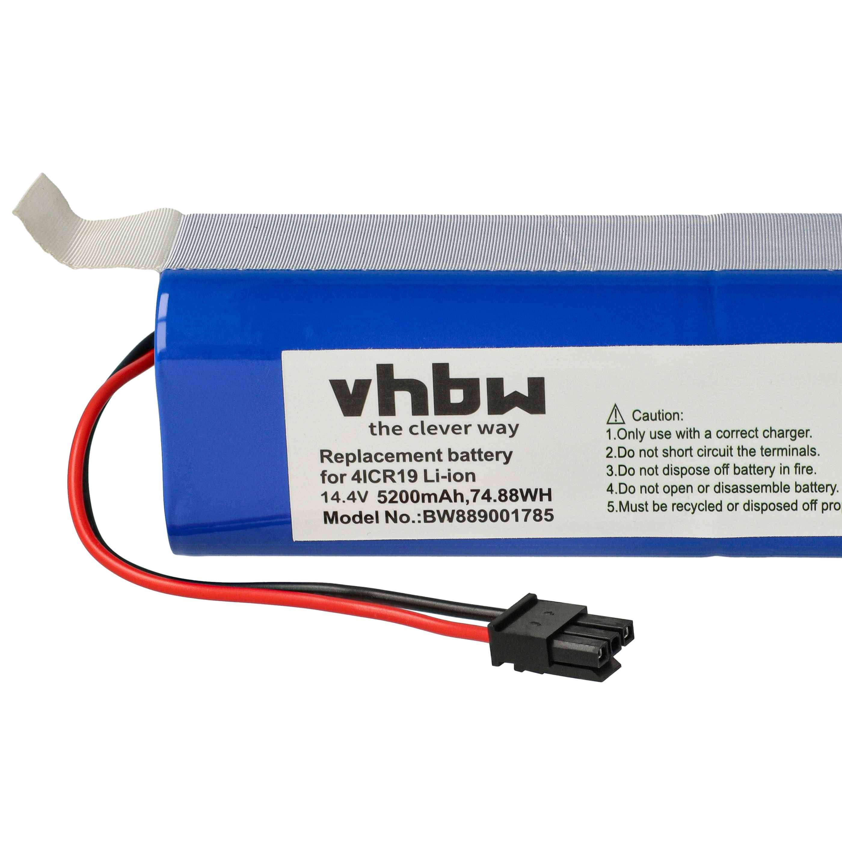 vhbw 1x Akku kompatibel mit Eufy RoboVac X8 HYBRID, X8, T226X, X8 Pro SES, X8 Pro, X8 HYBRID WHITE Saugroboter (5200 mAh, 14,4 V, Li-Ion)