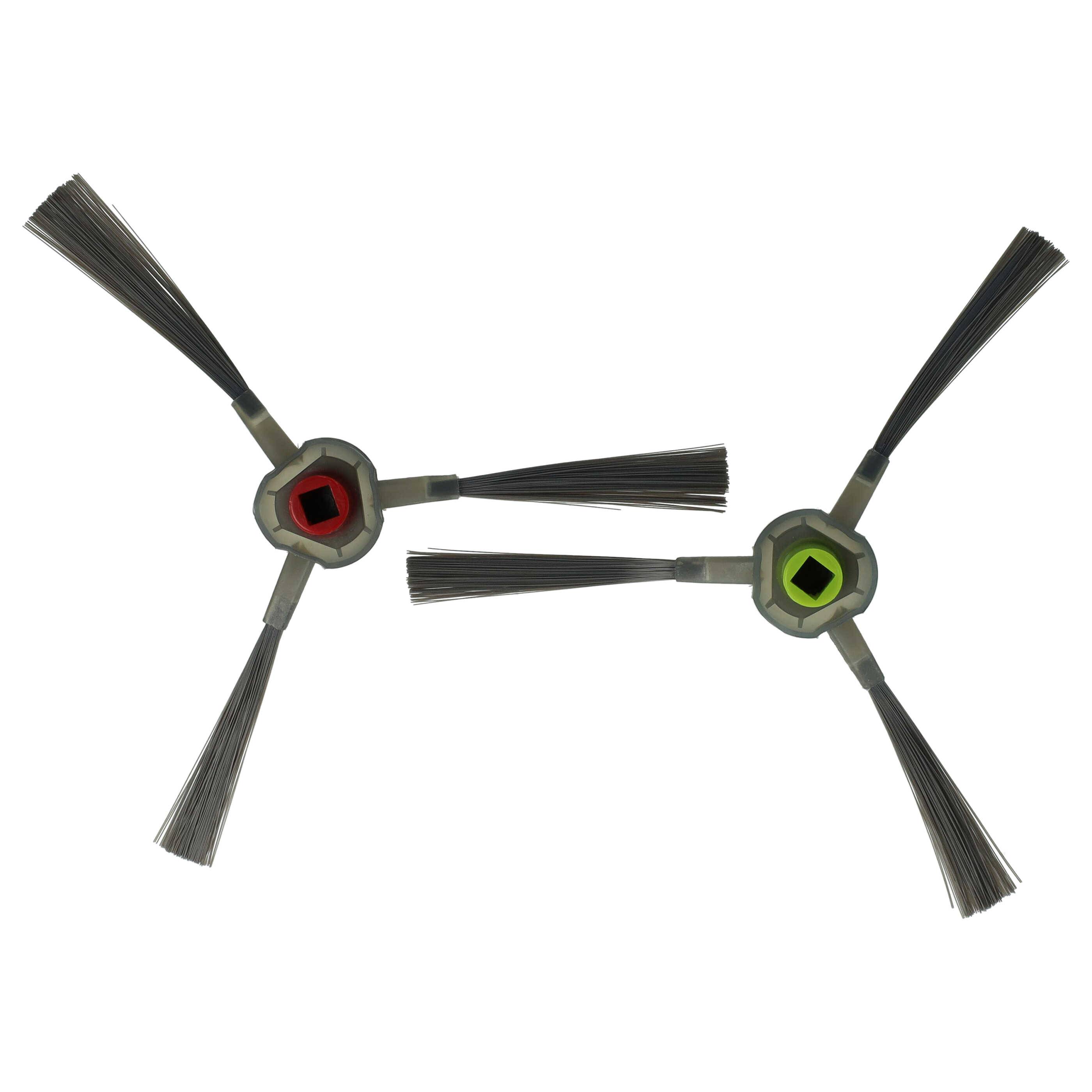 vhbw 2x Seitenbürste kompatibel mit Ecovacs Deebot U2 DGN22-72, Deebot U2 DGN22-64 Saugroboter - Reinigungsbürsten Set, dunkelgrau