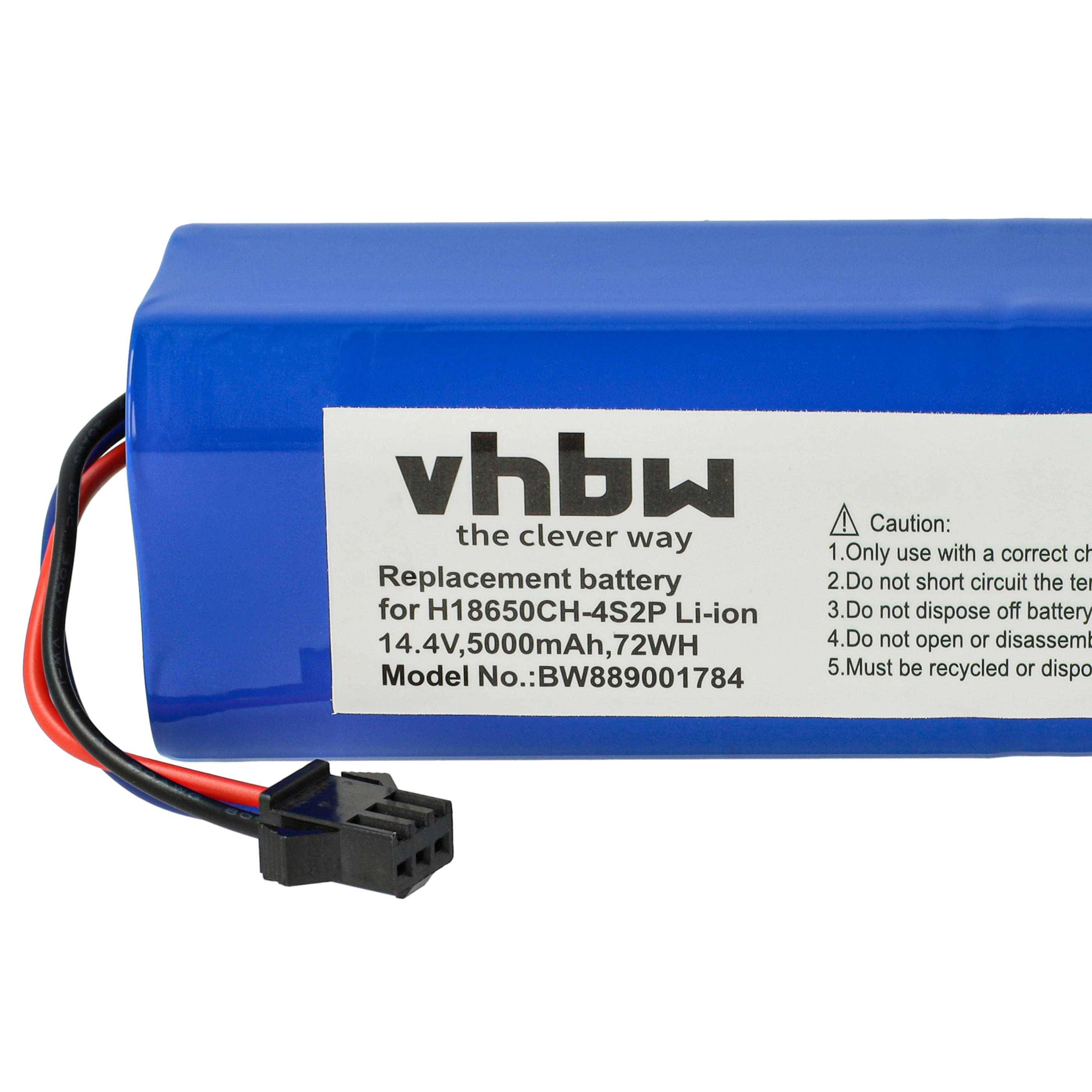 vhbw Akku kompatibel mit Viomi Alpha 2 PRO PLUS, Pro Saugroboter (5000 mAh, 14,4 V, Li-Ion)