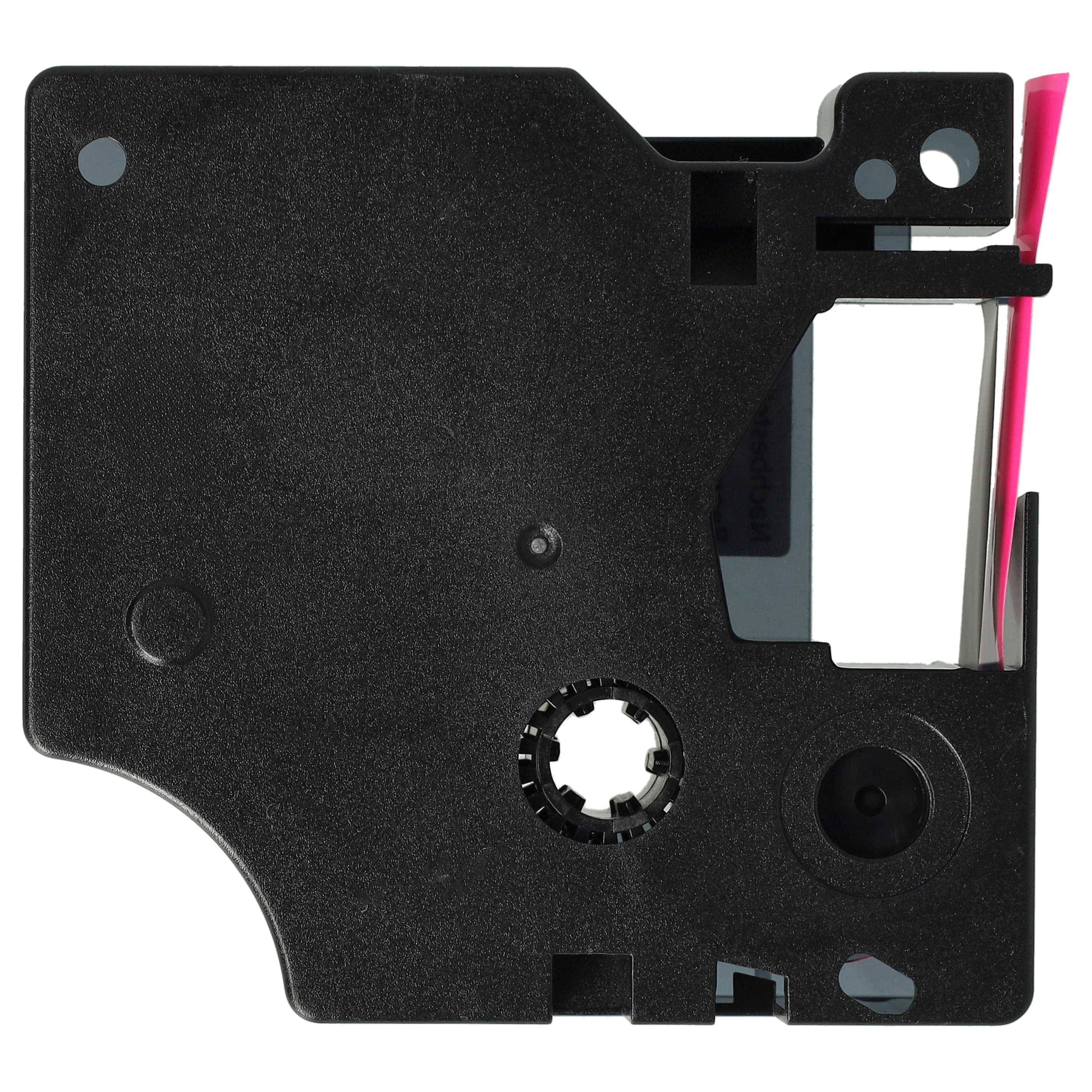 vhbw Schriftband-Kassette kompatibel mit Dymo LabelMaker 350, 360D, 400, 260P, 300, 280, 350D Etiketten-Drucker 3m x 12mm Schwarz auf Leucht-Pink